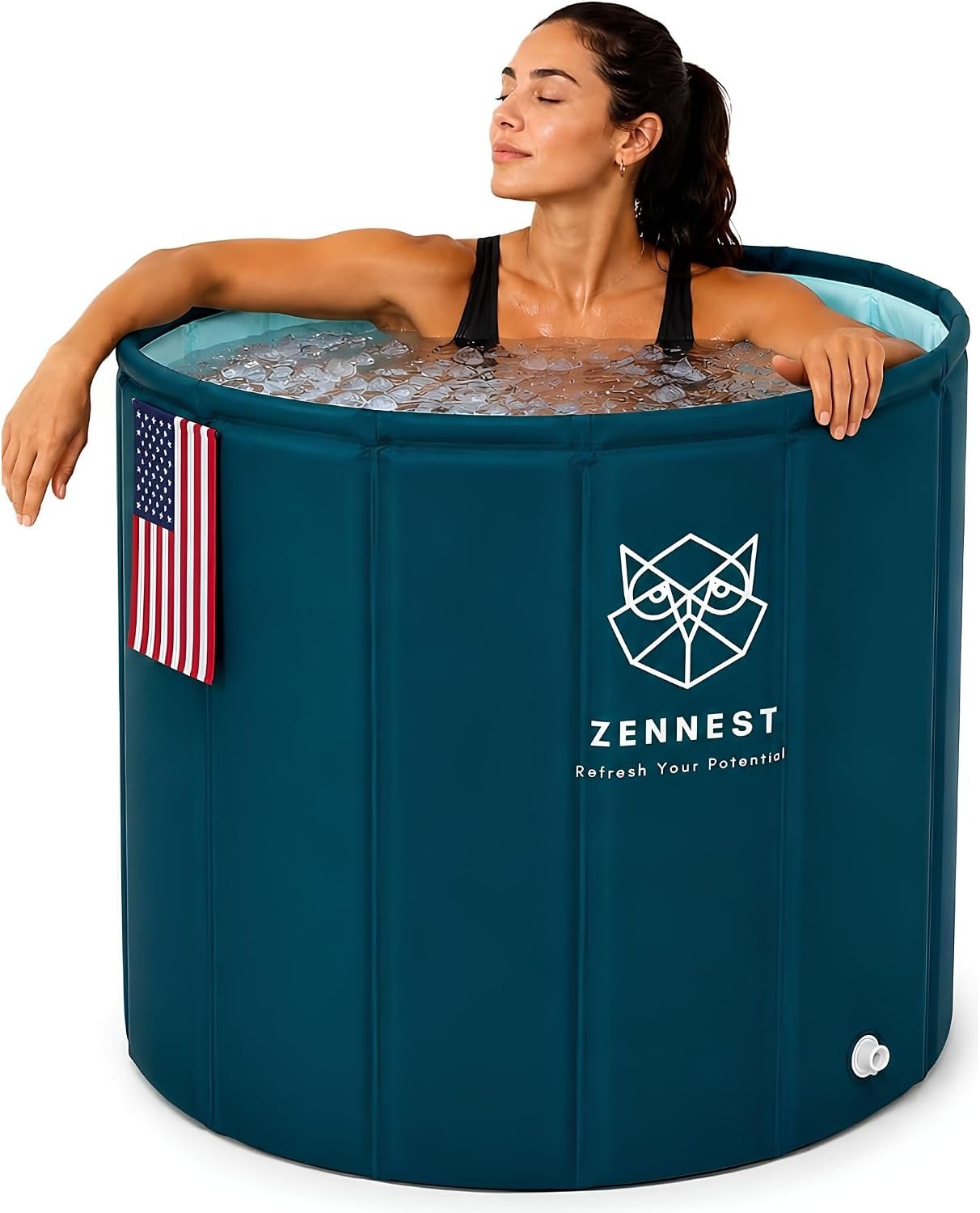 American Design Portable Bathtub for Adults, 6-Layer Foldable Soaking Tub