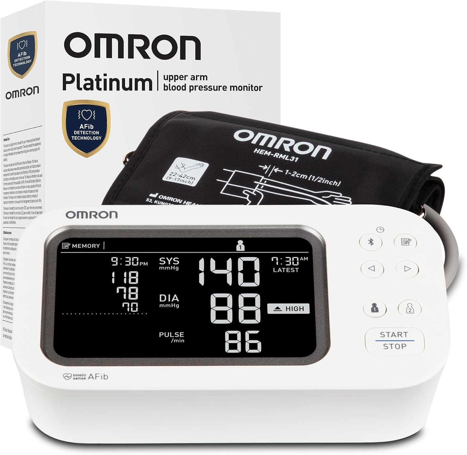 OMRON Platinum Blood Pressure Monitor & Upper Arm Blood Pressure Cuff
