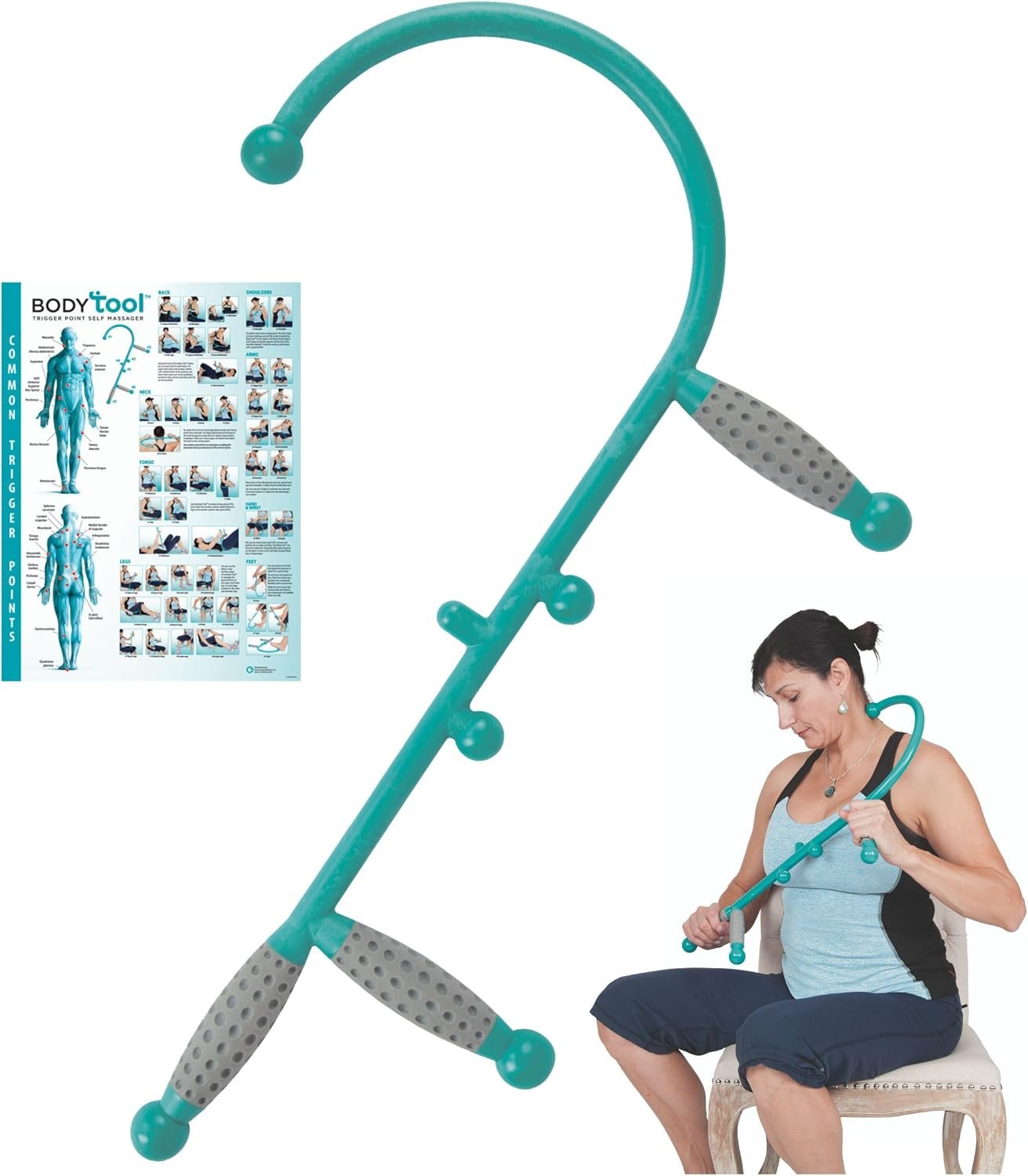 North Coast Medical Trigger Point Massage Cane, Muscle Hook for Back & Neck