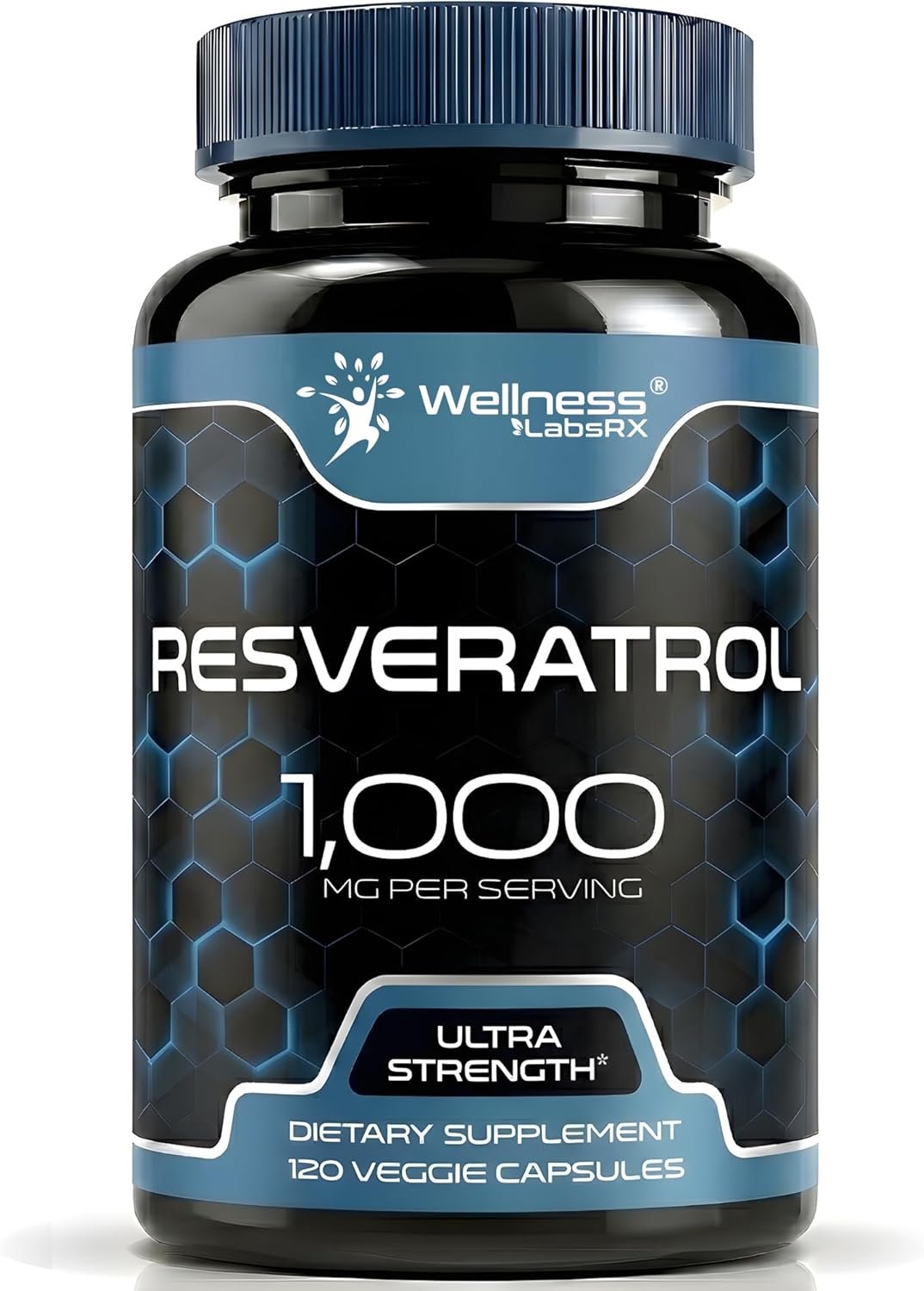 Trans-Resveratrol Supplement 1000mg, 120 Capsules, 60 Day Supply