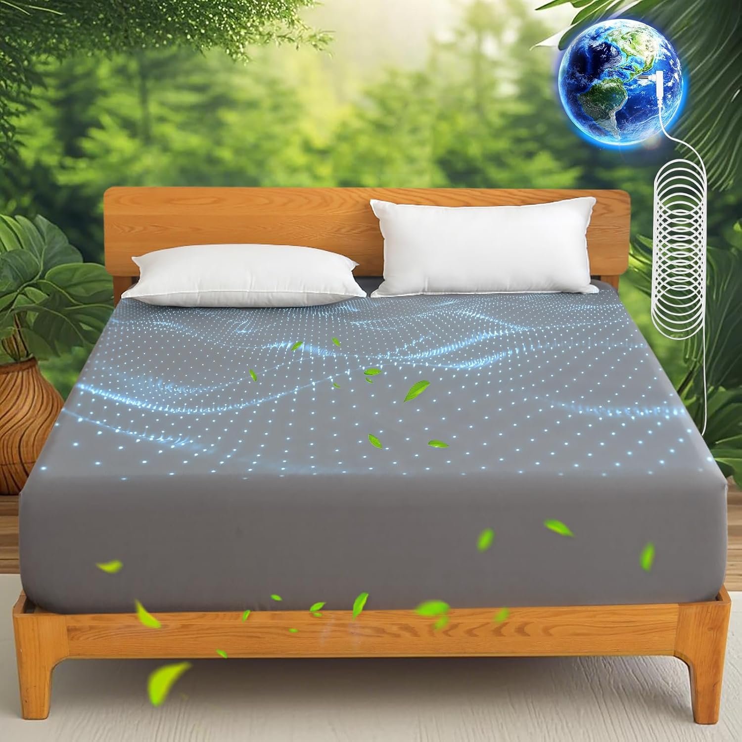 Ivellow Grounding Sheets Queen 10% Pure Silver Fiber 90% Organic Cotton