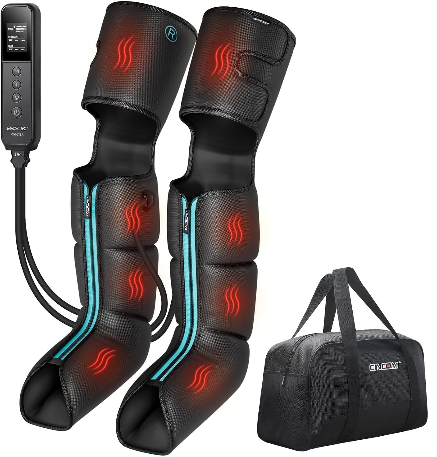 CINCOM Leg Massager with Heat and Air Compression for Pain Relief FSA – HSA