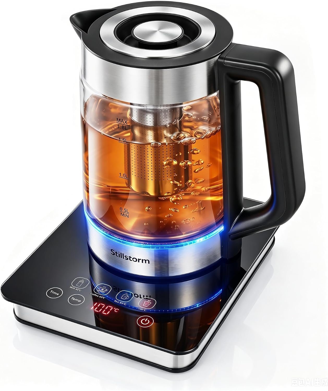 Electric Kettle 1.8L Glass Kettle With Infuse and Base Food-grade material