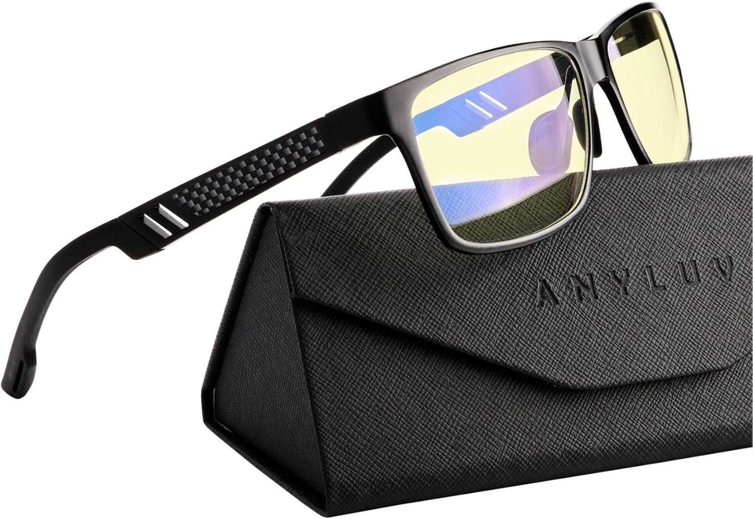ANYLUV Blue Light Blocking Glasses Men Computer Gaming Glasses Lightweight Al-Mg Metal Anti Eyestrain Eye Protection