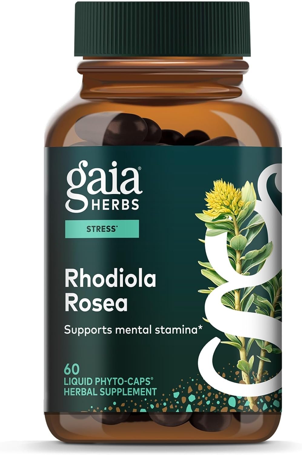 Gaia Herbs Rhodiola Rosea, 60 Vegan Capsules, 60 Servings