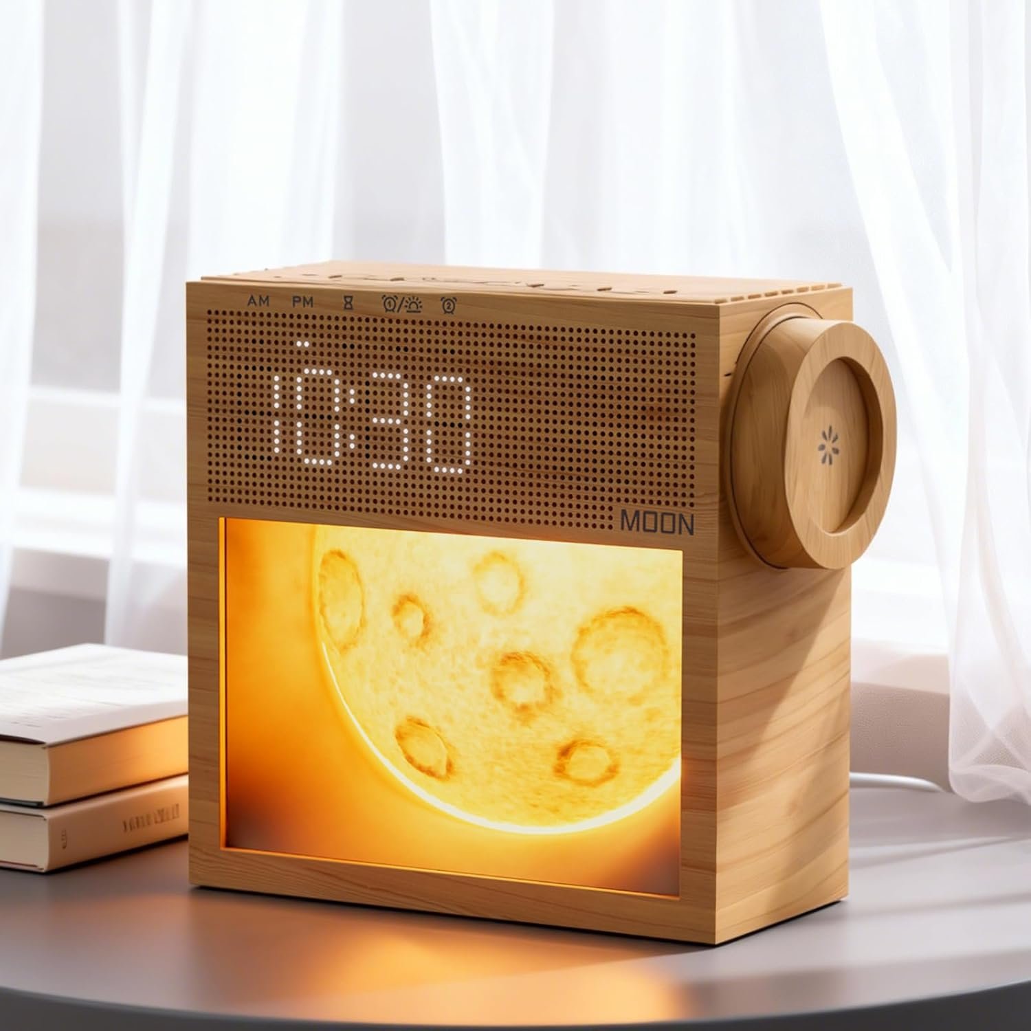 Sound Machine Alarm Clock with Sunrise Wake-Up Light, Plug-in Digital Clock