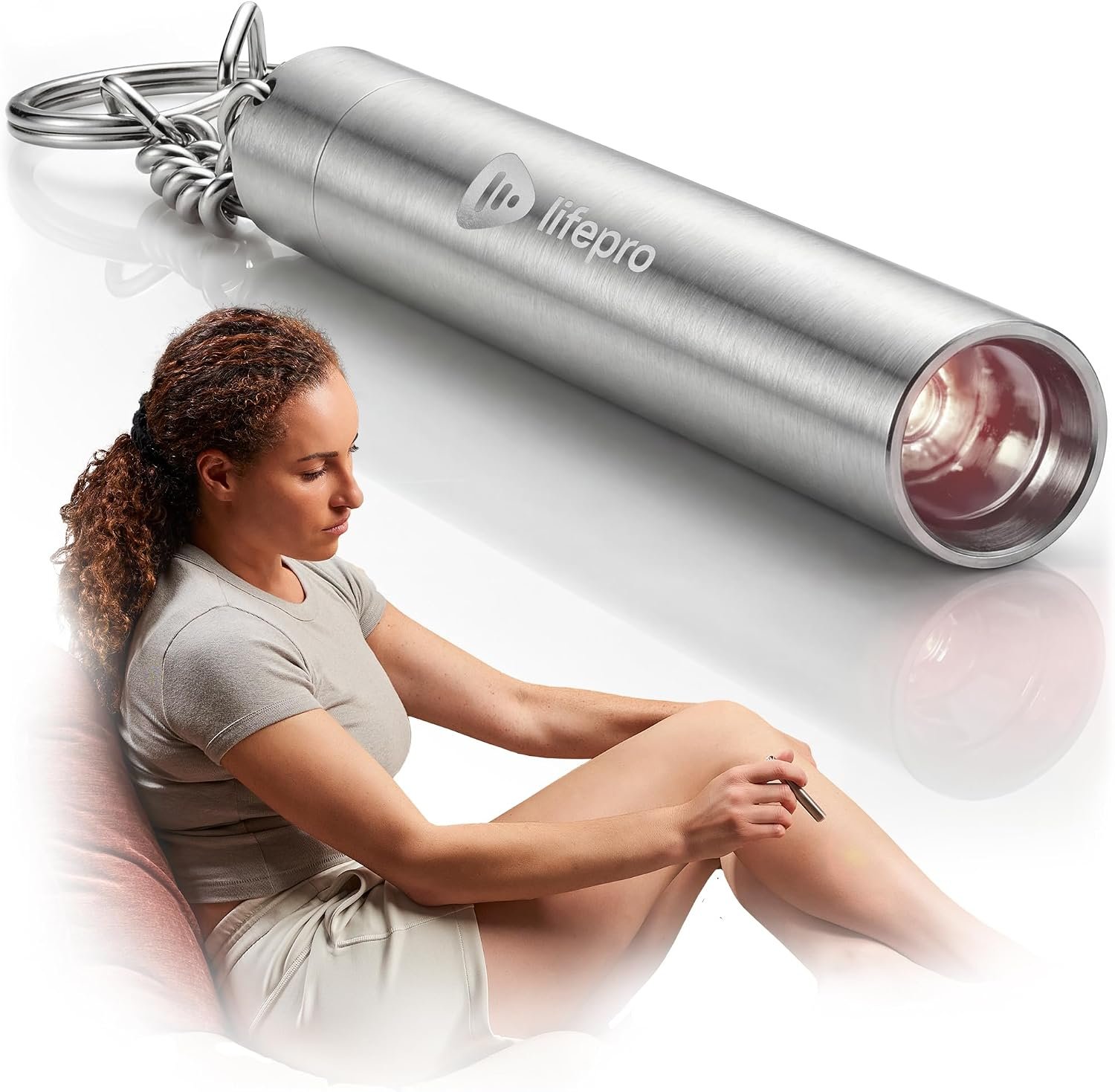 Lifepro Red Light Therapy Torch – LumiCure Mini Near Infrared Red Light Therapy for Body with 660nm & 850nm LEDs, Portable Handheld Design – Daily Wellness Support & Joint Comfort – Silver