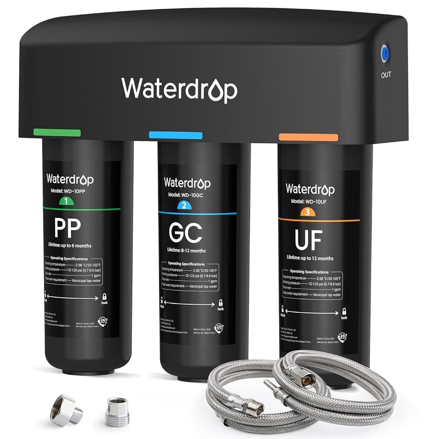 Waterdrop WD-TSA-UF 0.01 μm Ultra Filtration Under Sink Water Filter System