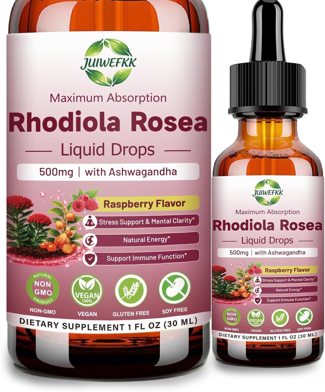 Herb Rhodiola Rosea Supplement Liquid Drops, Organic Golden Root Adaptogen