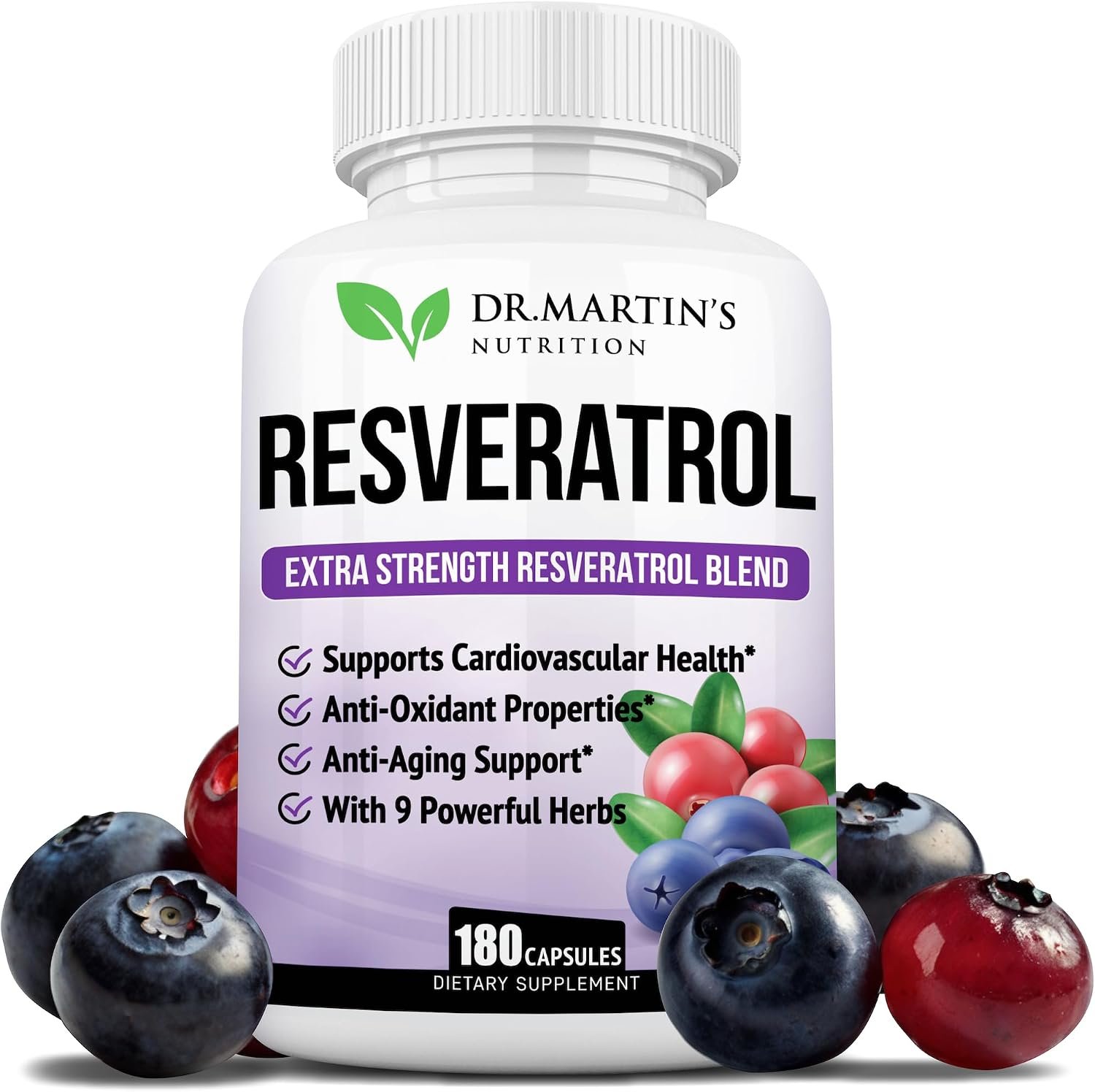 Extra Strength Resveratrol 1568mg – 180 Capsules – 3 Months Supply | Antioxidant Supplement | Natural Trans-Resveratrol Pills | for Anti-Aging, Heart Health, Immune System & Brain Function