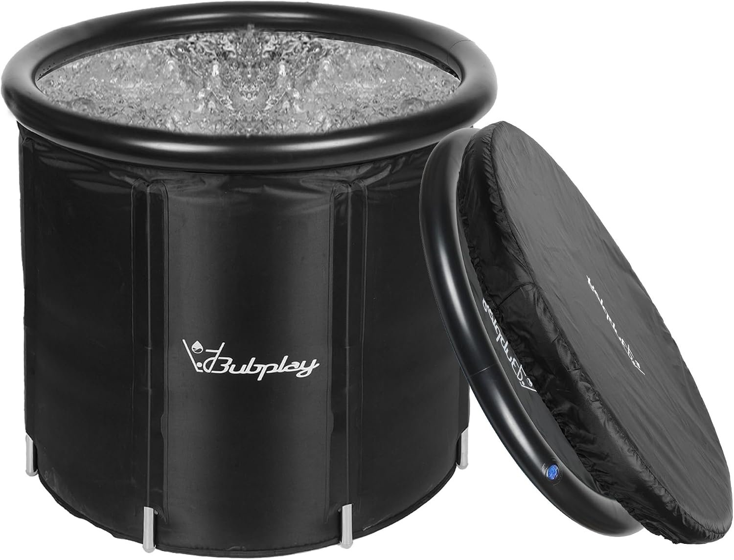 Bubplay Ice Bath Cold Plunge Tub with Cover for Indoor Outdoor for Recovery, Cold Water Therapy, Athletes & Adults -105 Gallons, Black, XL