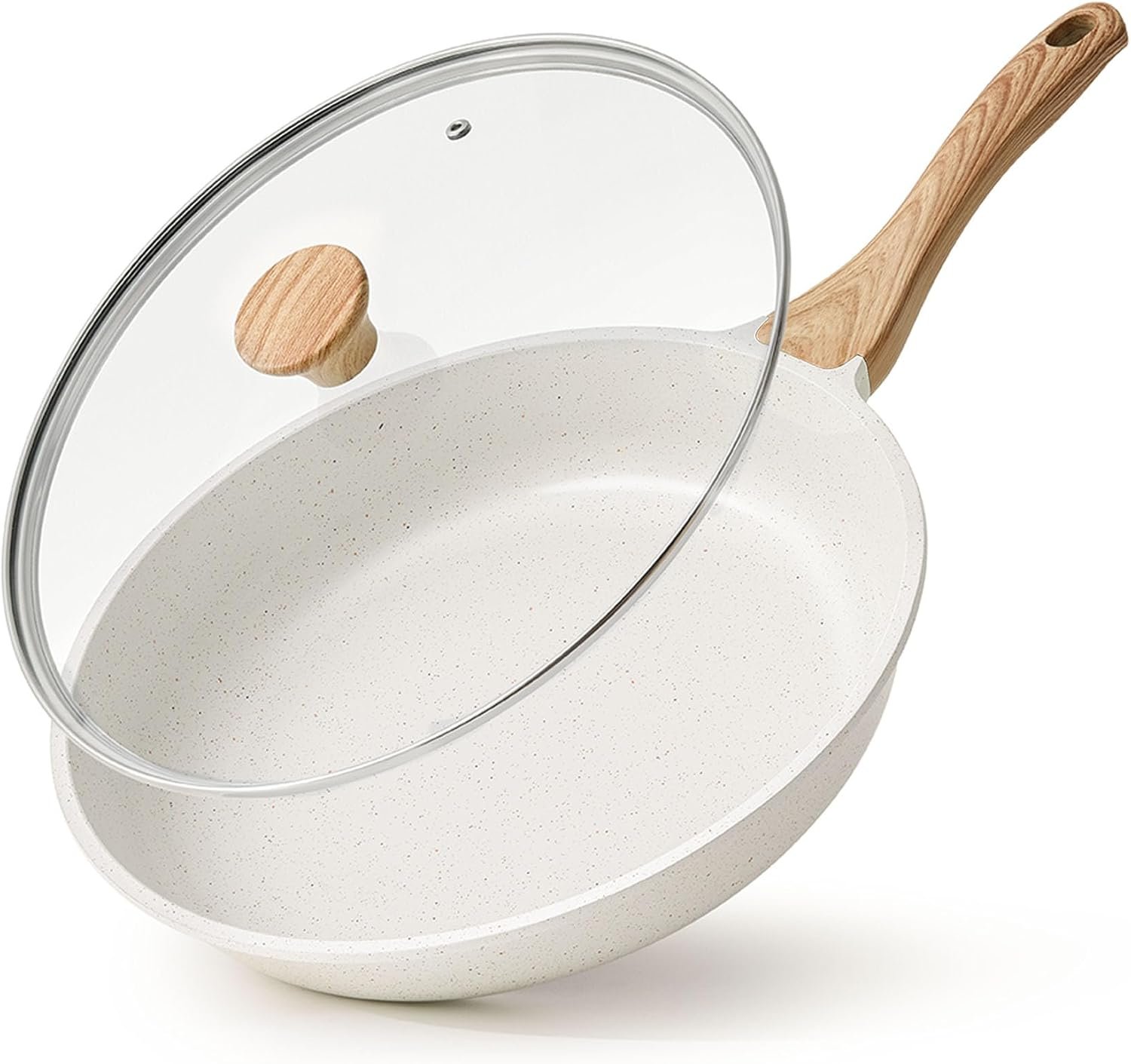 SENSARTE 8/9.5/10/11/12.5In Nonstick Ceramic Frying Pan with Lid