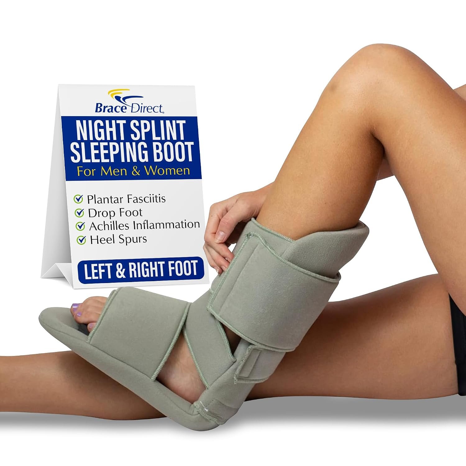 Brace Direct 90 Degree Night Splint, Sleeping Boot for Plantar Fasciitis