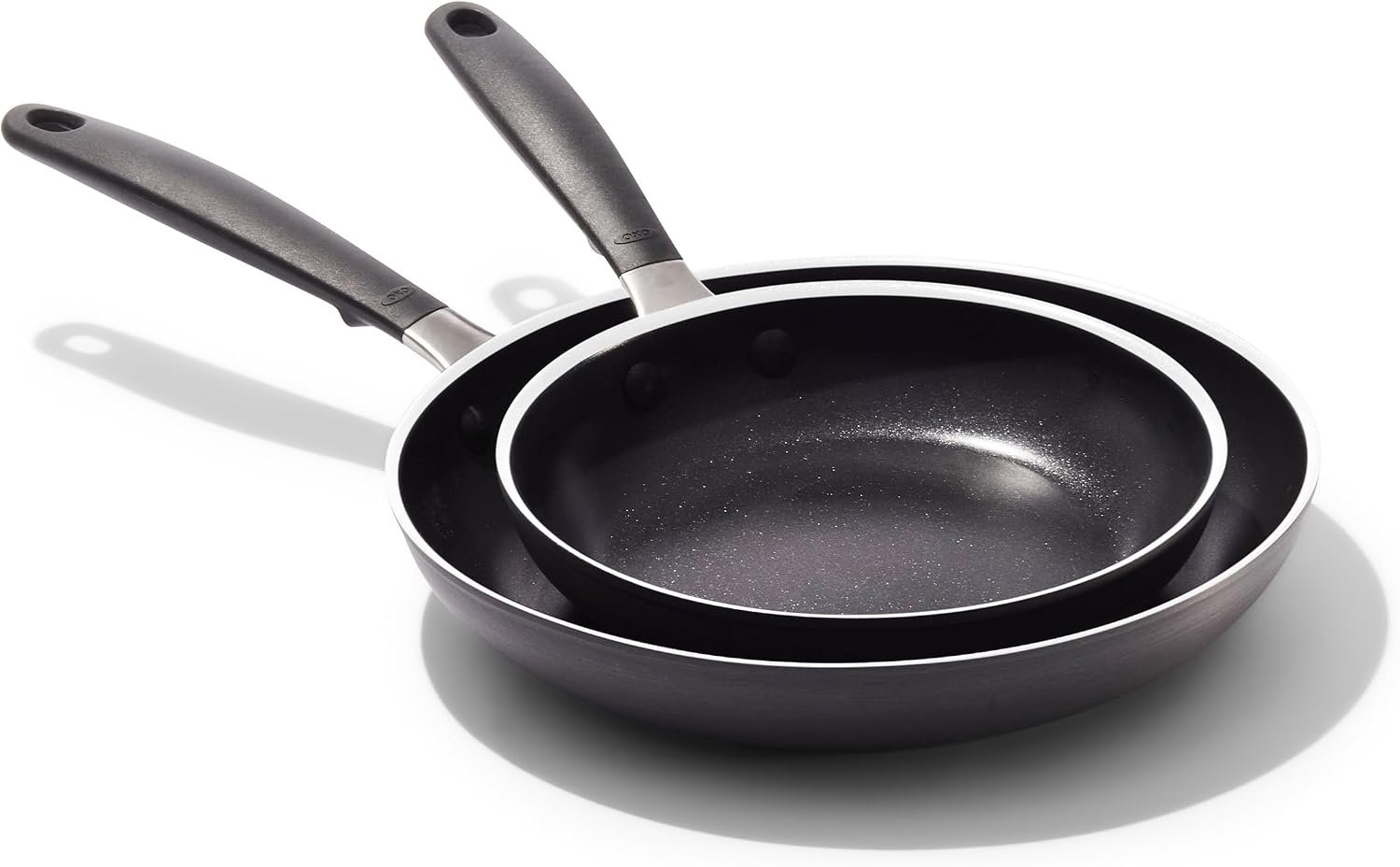 OXO Nonstick 8” and 10” Frying Pan Set, PFAS-Free Ceramic Skillets, Dishwasher & Oven Safe, Stay-Cool Silicone Handle
