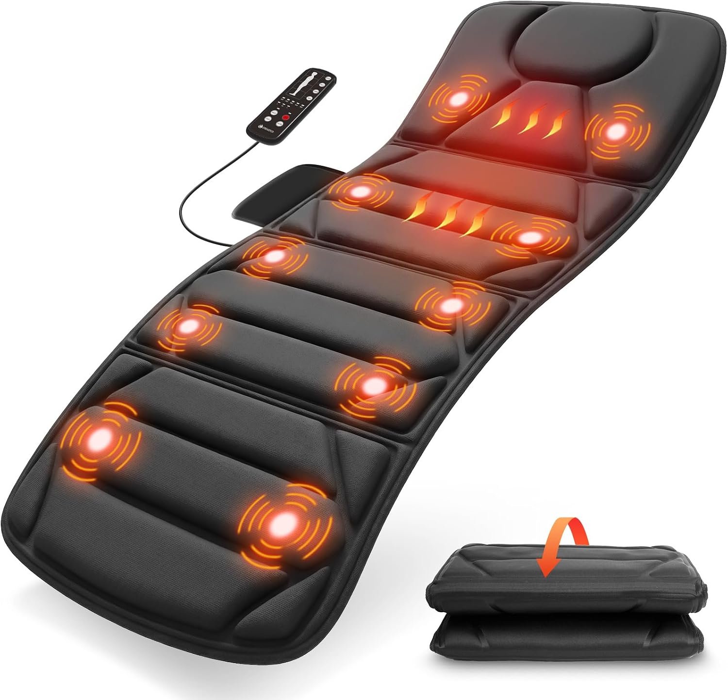 CooCoCo Full Body Massage Mat with Heat, 10 Motors Vibration Massage