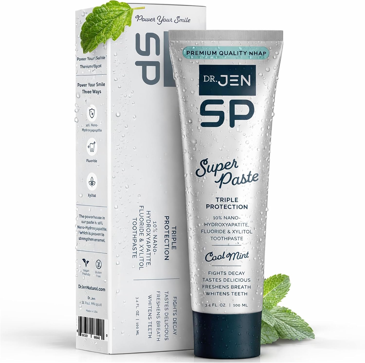 Dr. Jen Super Paste Toothpaste, 10% Nano Hydroxyapatite, Dentist Designed