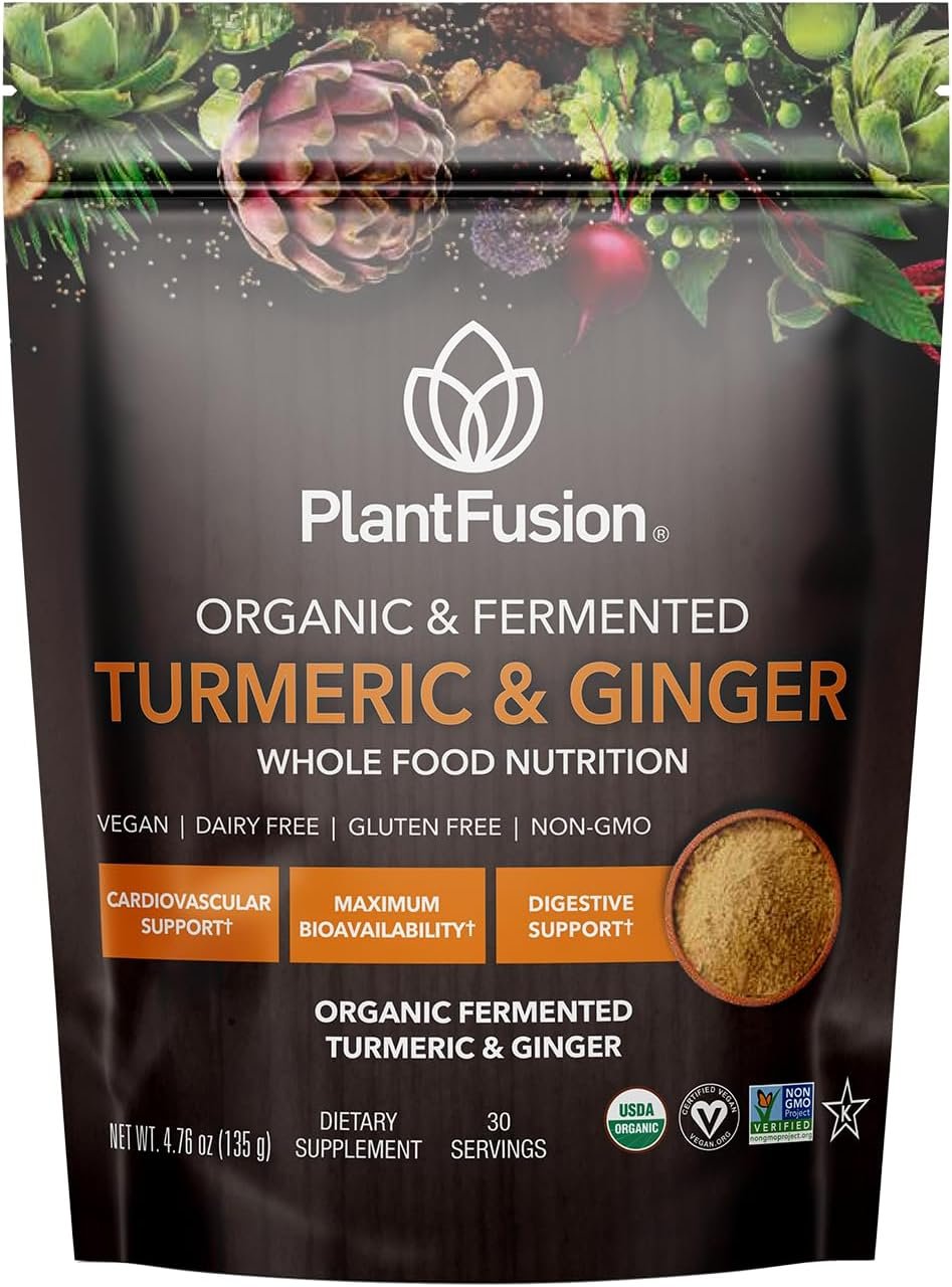 PlantFusion Turmeric & Ginger Supplement Powder, 4.76 oz, 30 Servings