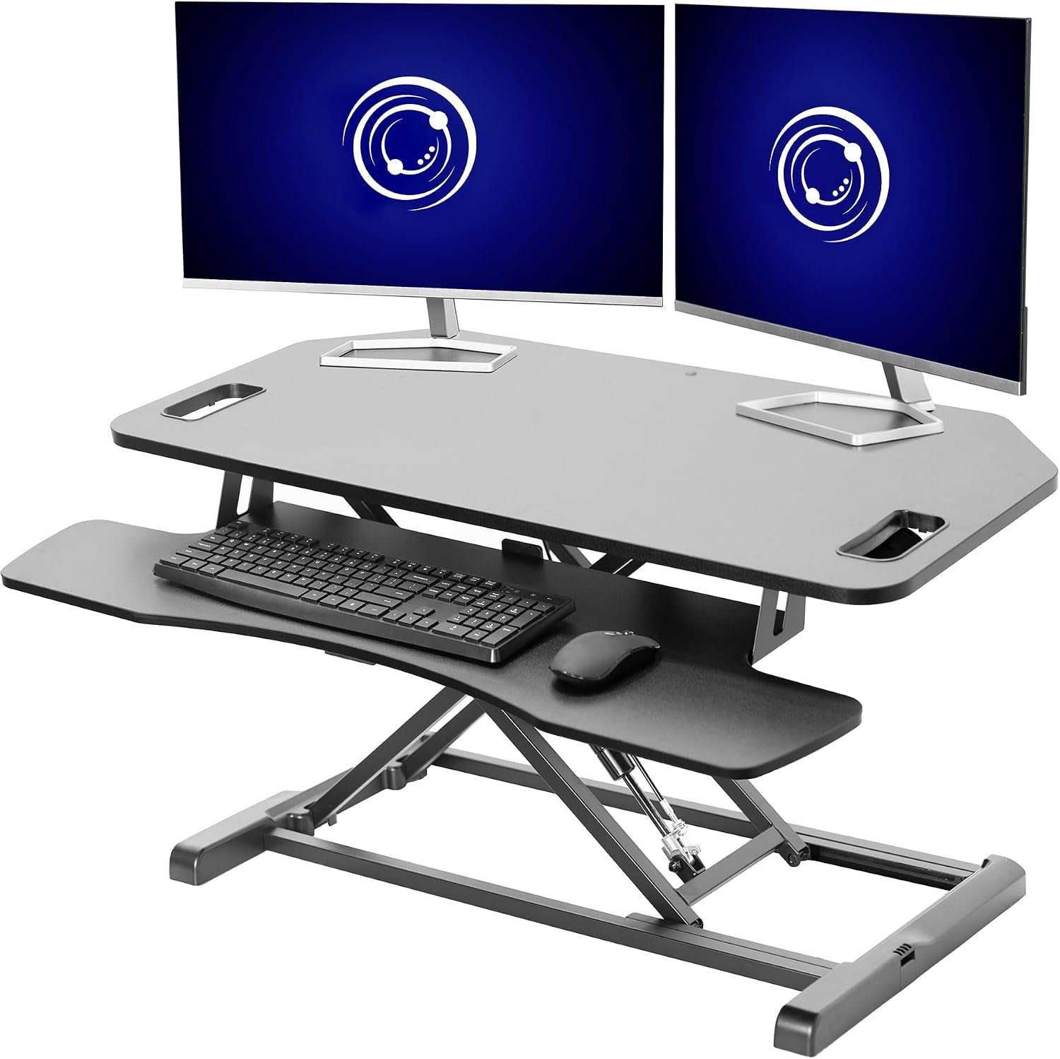 VIVO Black 38 in Corner Standing Desk Converter, DESK-V000KL