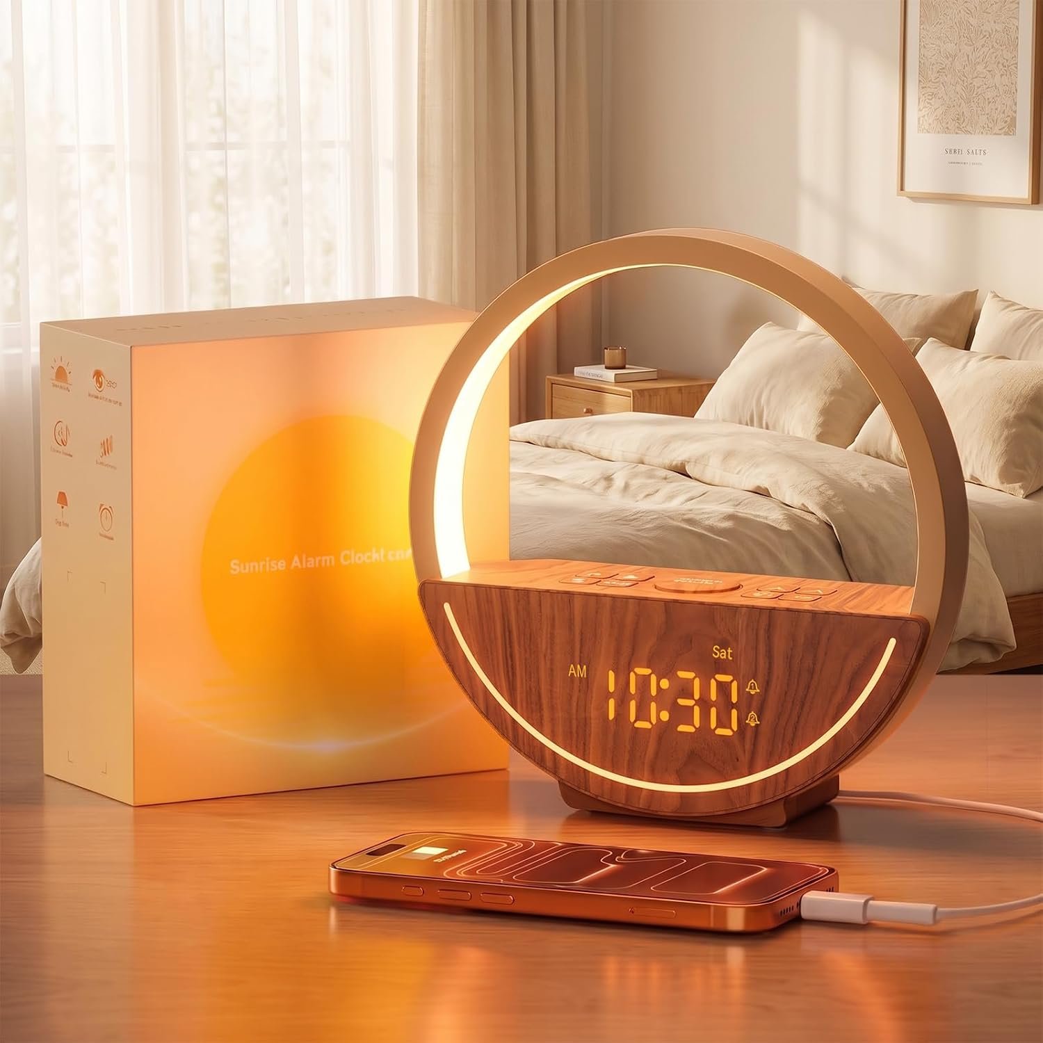 Vivilumens Sunrise Alarm Clock with Sound Machine & Night Light