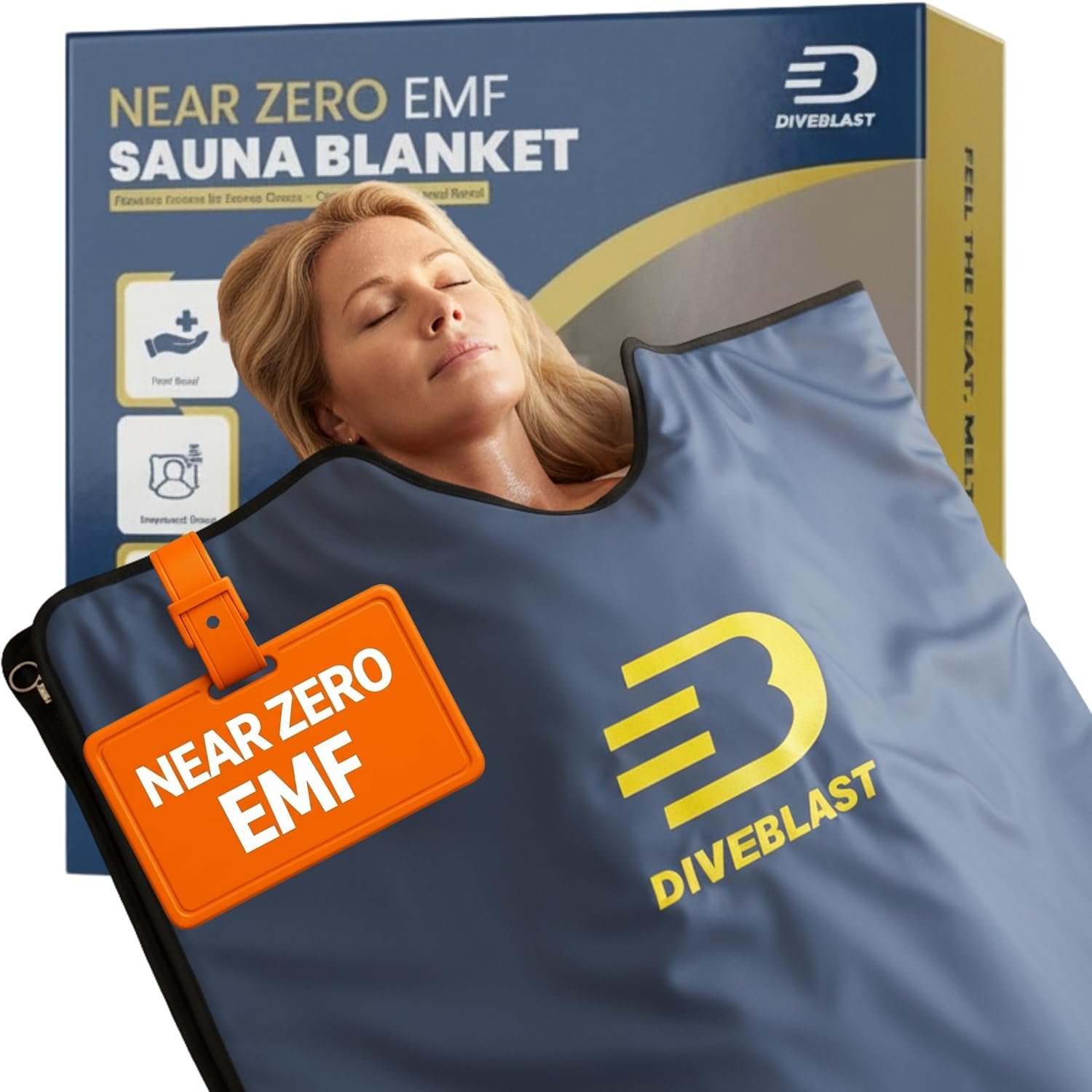 DIVEBLAST Zero EMF Sauna Blanket for Weight Loss and Detox, 71×35.6in