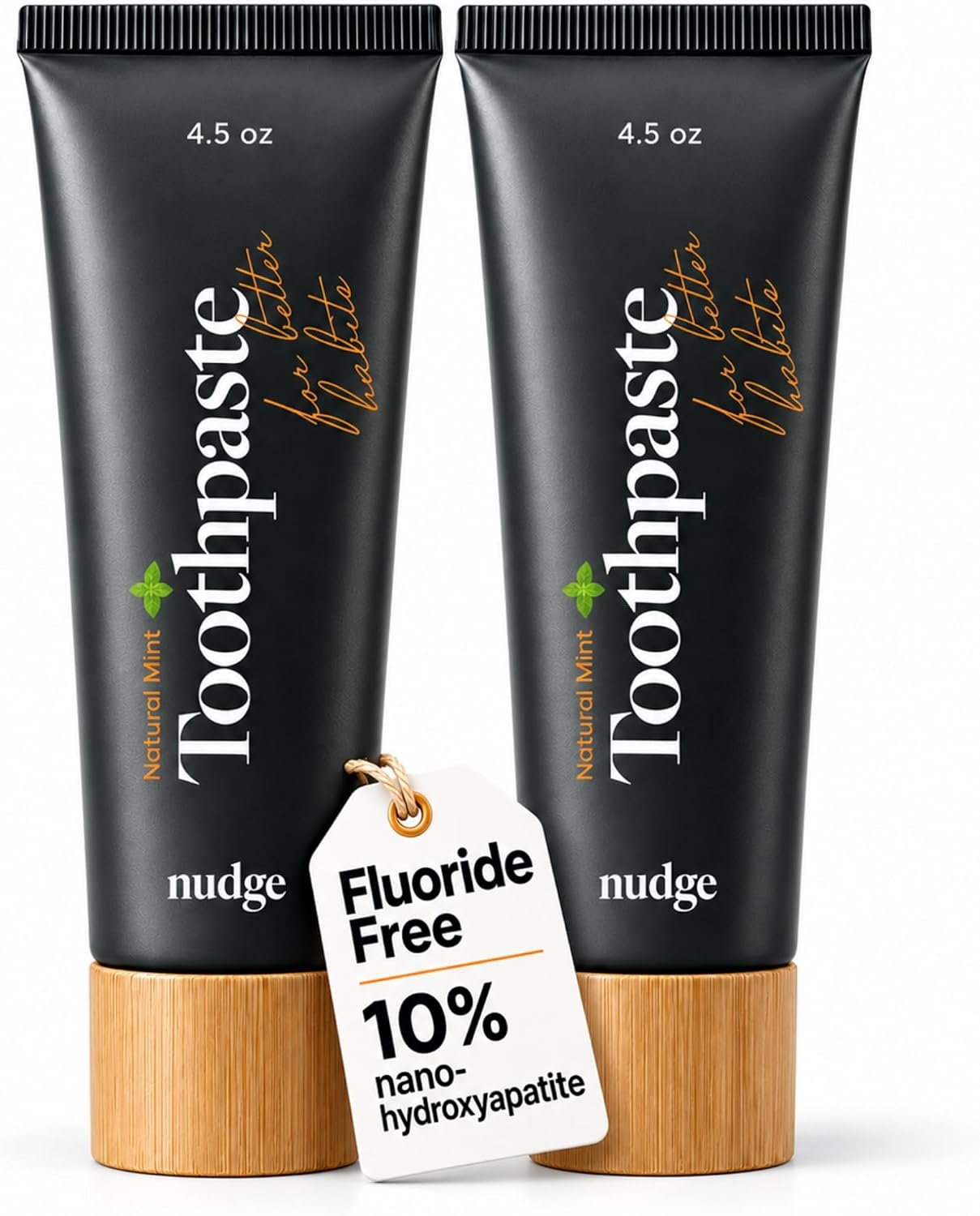 Nudge 10% Nano Hydroxyapatite Toothpaste, Natural Mint, 4.5 oz, Pack of 2