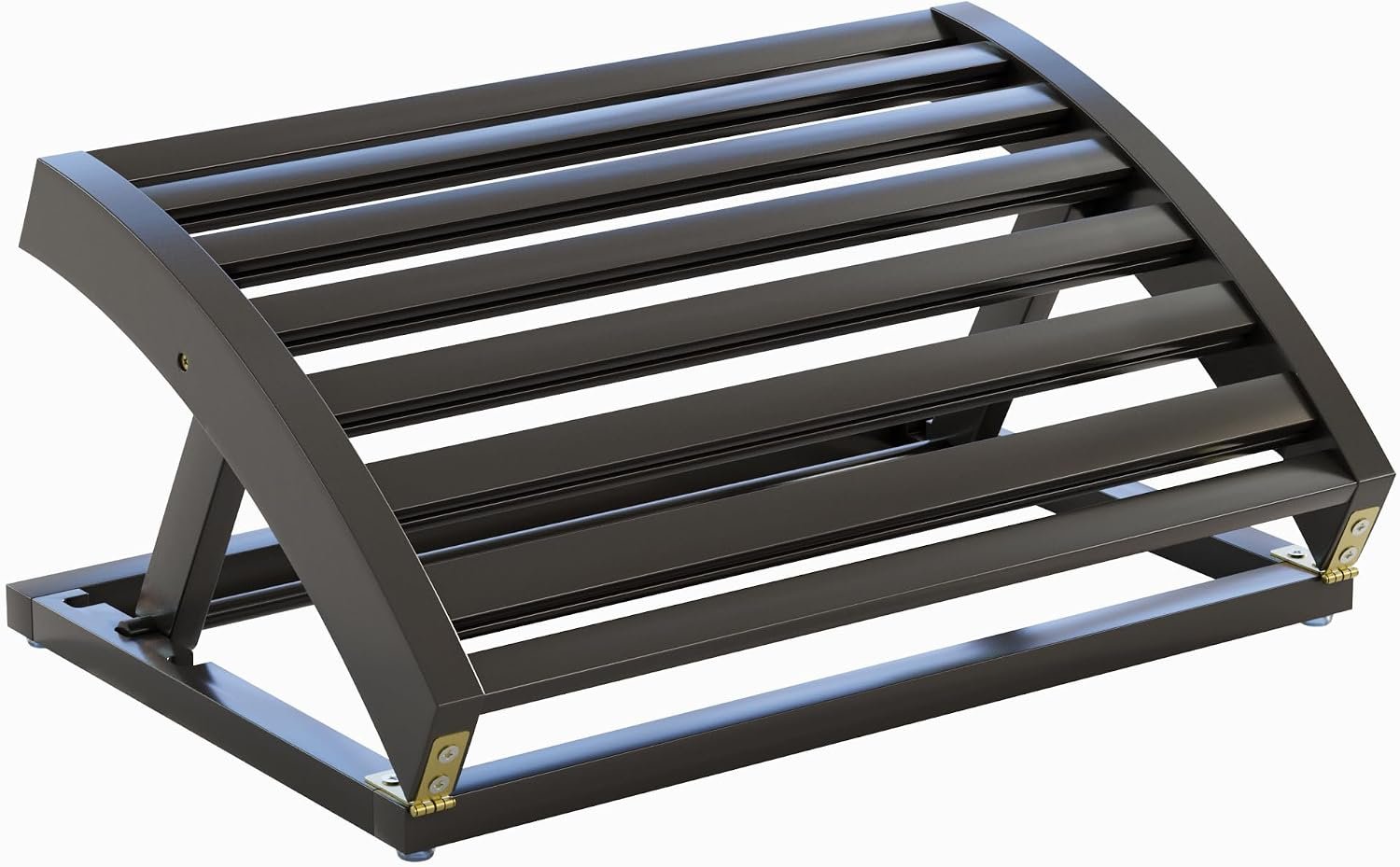 Foot Rest for Under Desk at Work – Adjustable Black Bamboo Footrest for Office and Couch