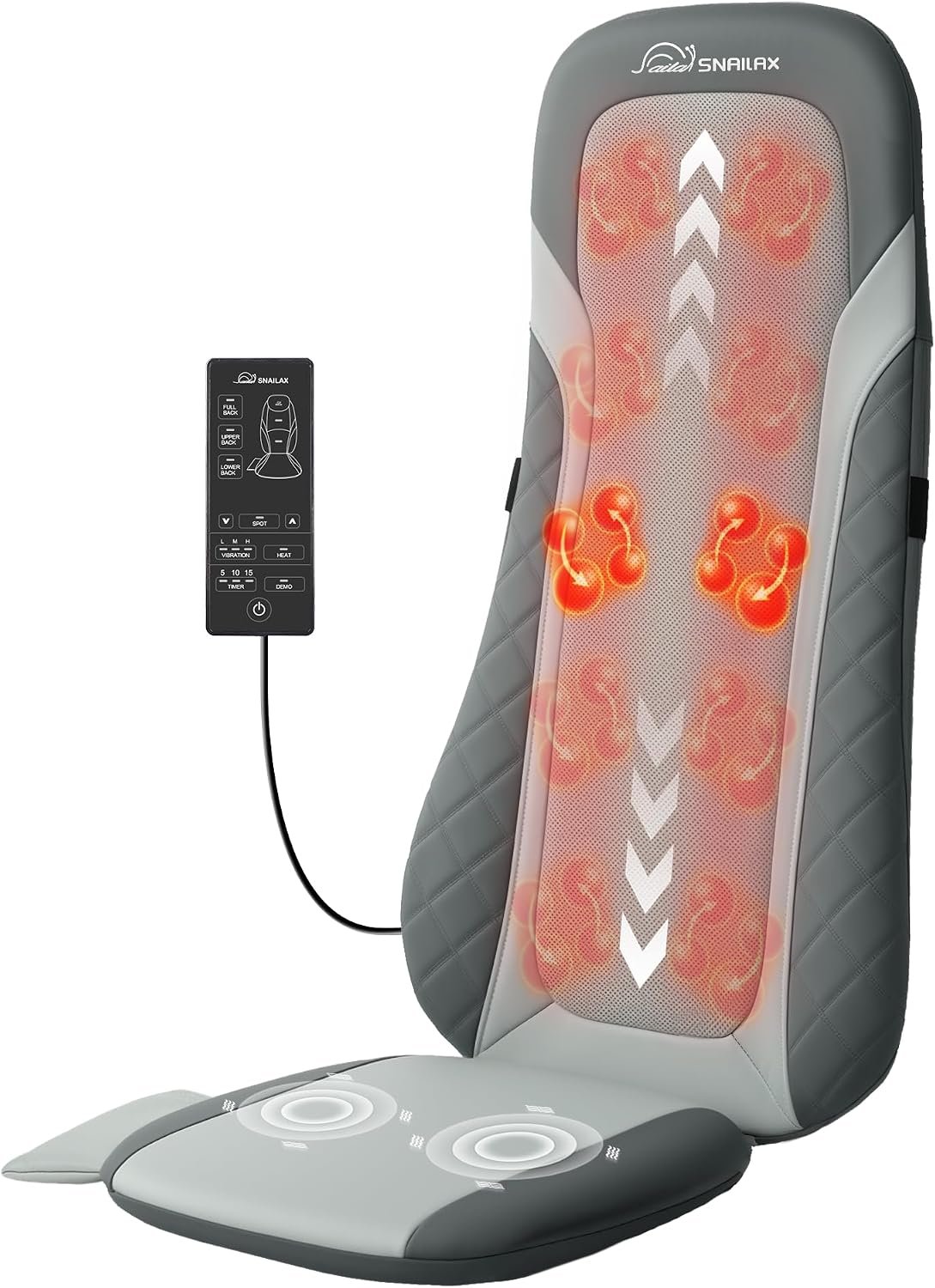 Snailax Shiatsu Back Massager with Heat, Massage Chair Pad for Pain Relief