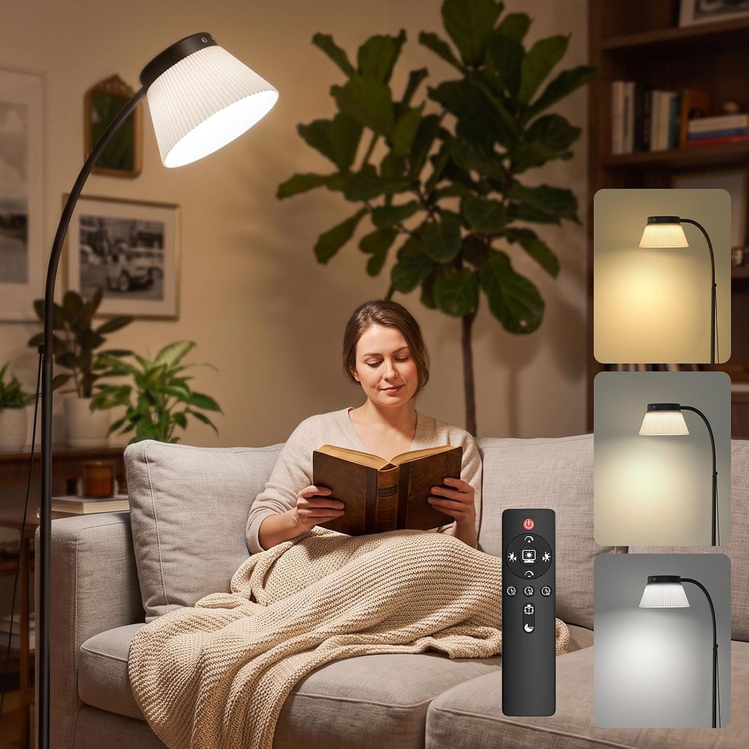 Bakzon Light Therapy Lamp 10000 Lux Sun Lamp, UV-Free Sunlight,5 Brightness