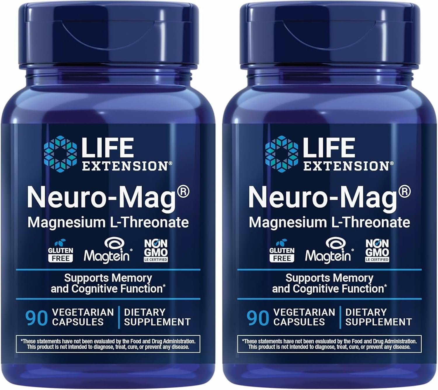 Life Extension Neuro-mag Magnesium L-threonate, 90 Count (Pack of 2)