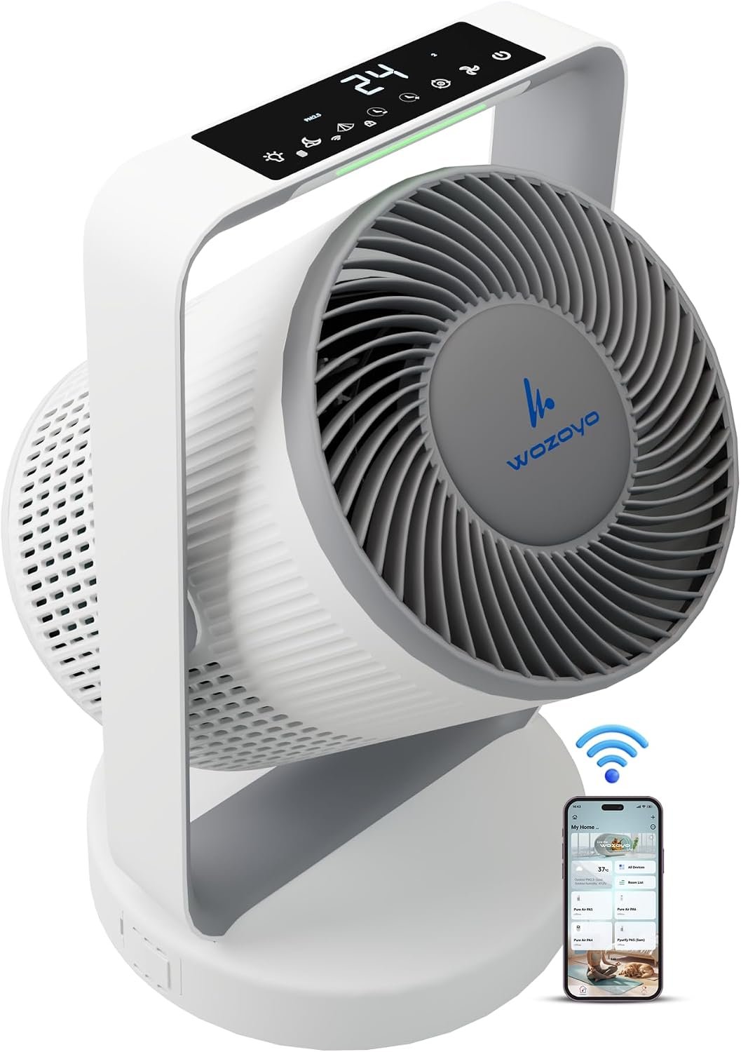 Pure Air PA4 Smart Air Purifier for Home, AHAM VERIFIDE, Covers up to 1065 ft², CFM 142, H13 HEPA 3-in-1 Filtration, Filters PM2.5, PM10, PM Display, Ultra-Quiet, Compatible with Alexa & Google