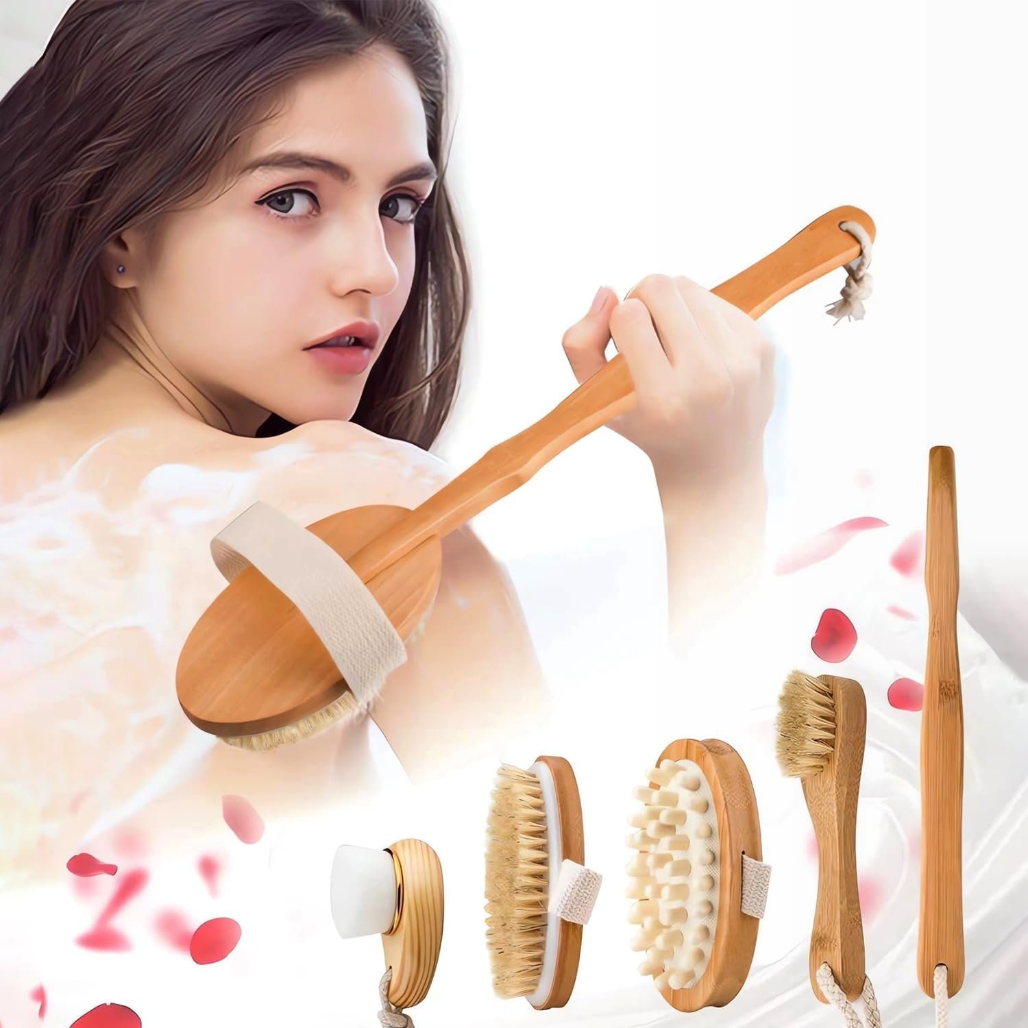 Premium Dry Brushing Body Brush Set for Lymphatic Drainage & Exfoliates