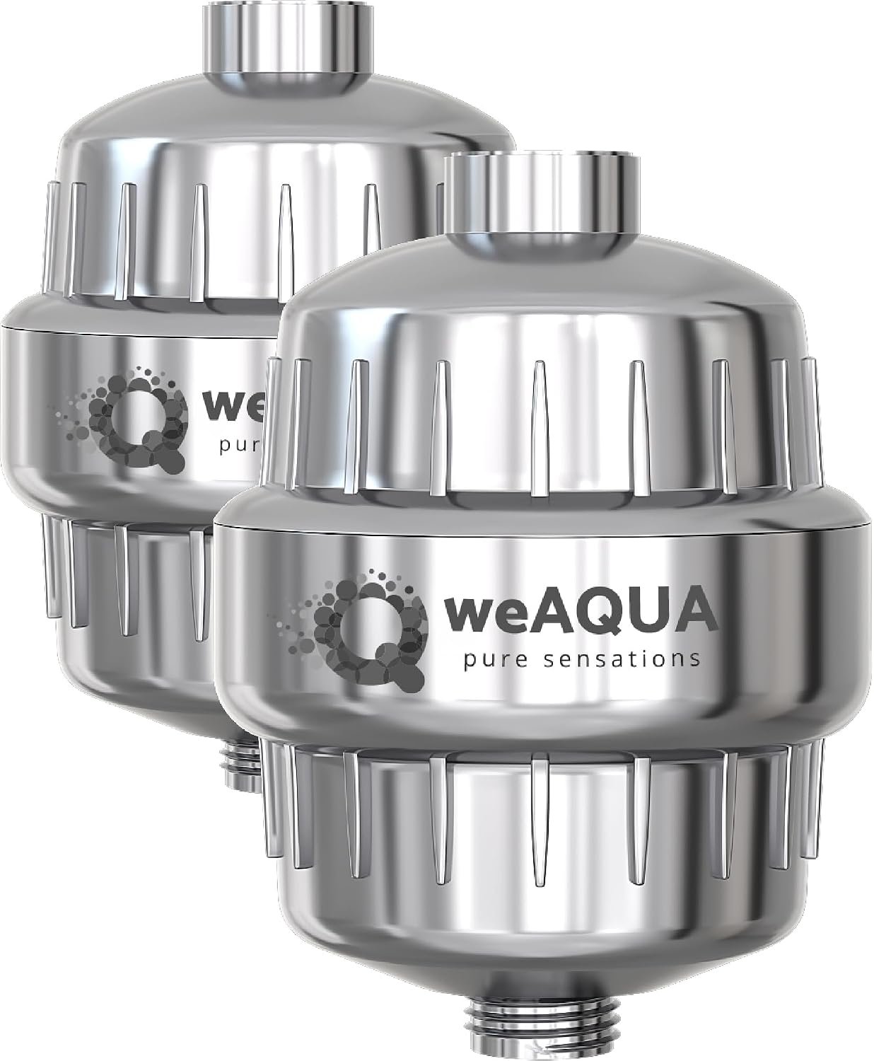 weAQUA Heavy Duty 2-PACK Shower Filter for Hard Water Chlorine Heavy Metals