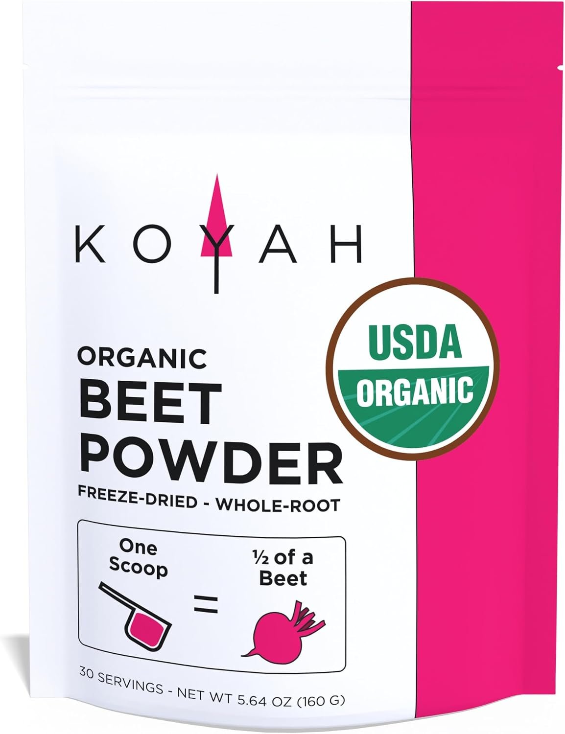 KOYAH – Organic Beet Powder, Freeze-Dried: 30 Servings