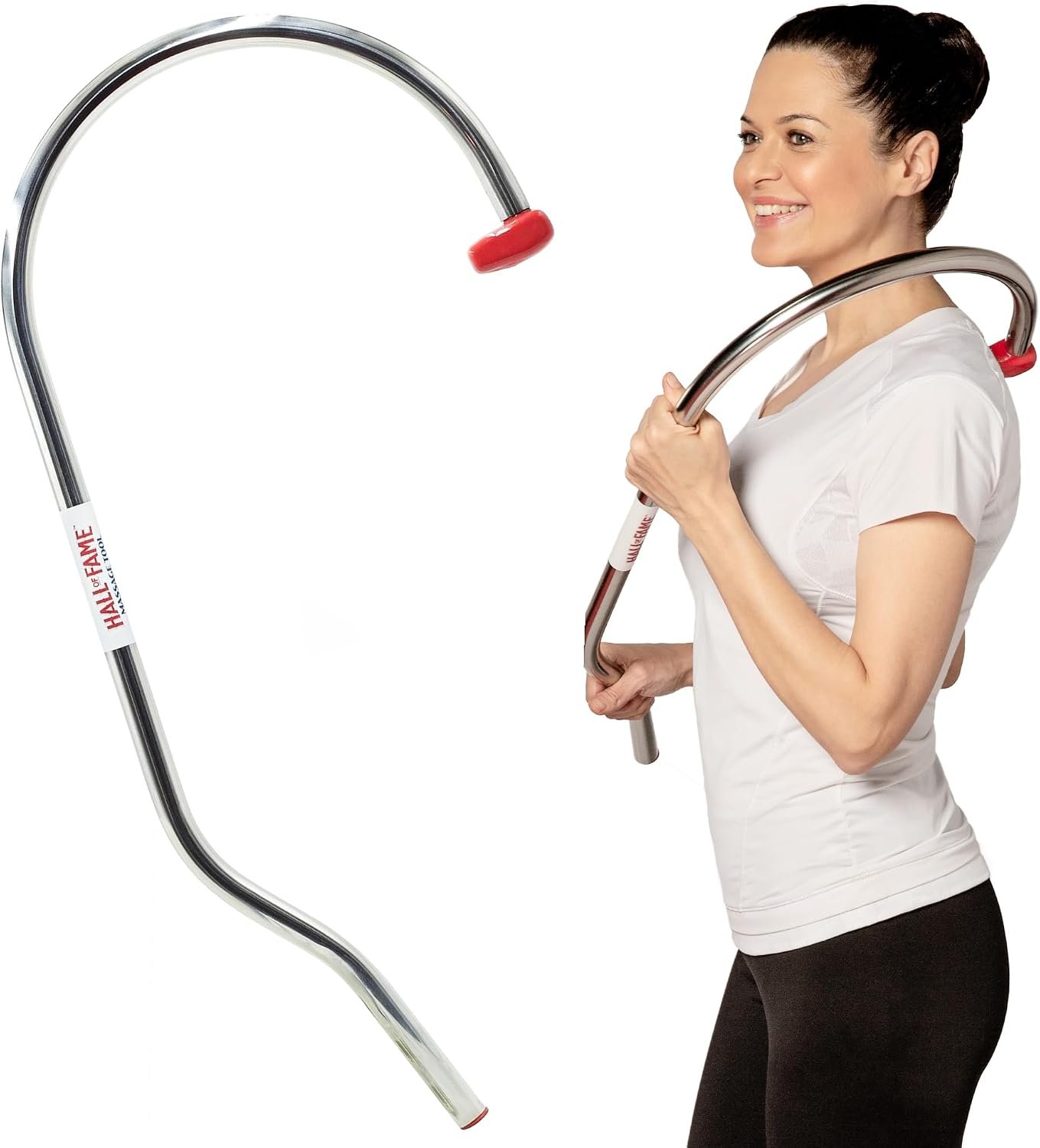 Acuforce Hall of Fame Neck & Back Massager Tool – Trigger Point Massage Tool with Self Massage Hook for Pain Relief, Shoulder, Neck, and Back Muscle Knot Remover – Gift for Men and Women