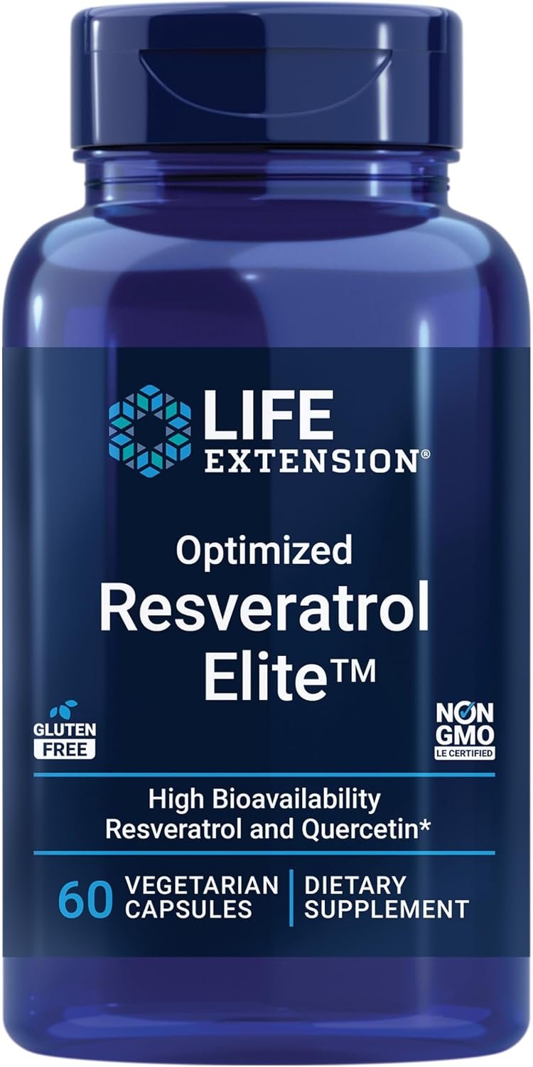 Life Extension Optimized Resveratrol Elite, Healthy Aging, 60 Capsules
