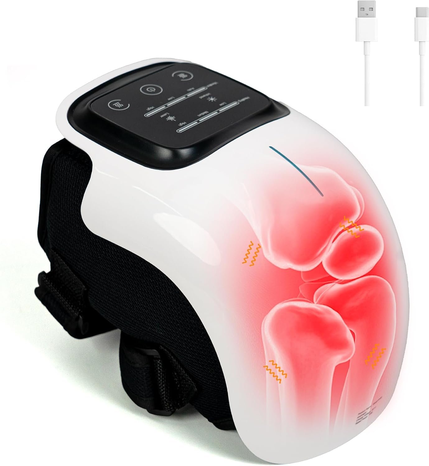 brenzo Knee Massager with Heat and Vibration,White