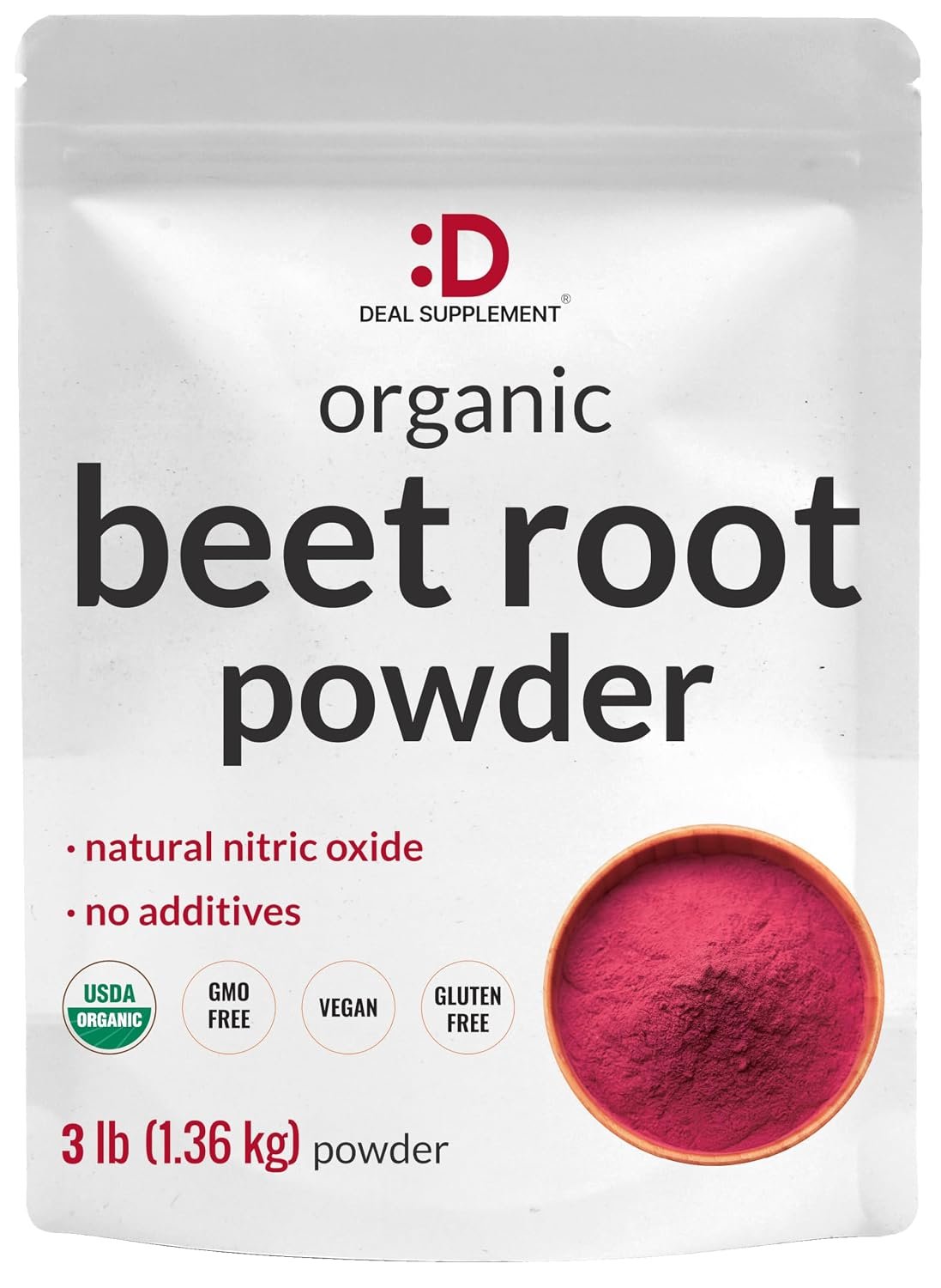 Organic Beet Root Powder, 3lbs – Raw Superfood Vegetable – Natural Nitric Oxide Supplement – Supports Pre Workout Energy, Heart, & Immune Health – Non-GMO, Vegan