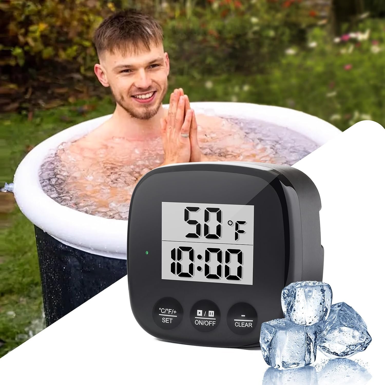Ice Bath Thermometer – Floating Water Temperature Gauge with Timer