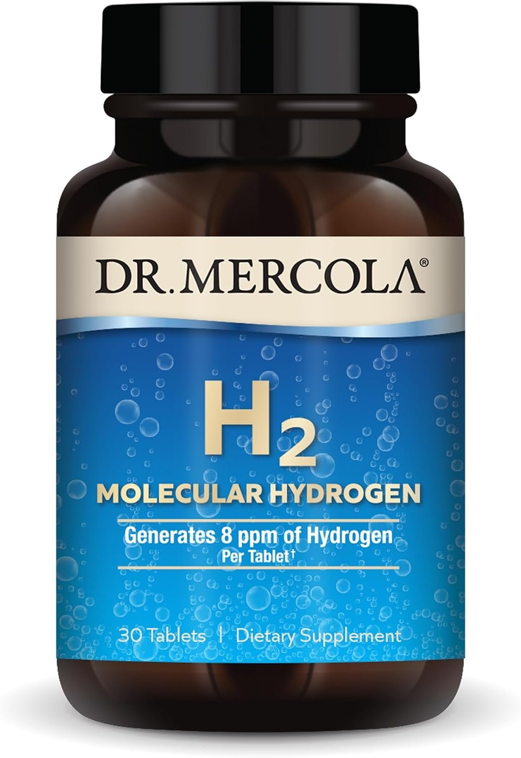 Dr. Mercola H2 Molecular Hydrogen, 8 ppm, 30 Tablets (30 Servings)