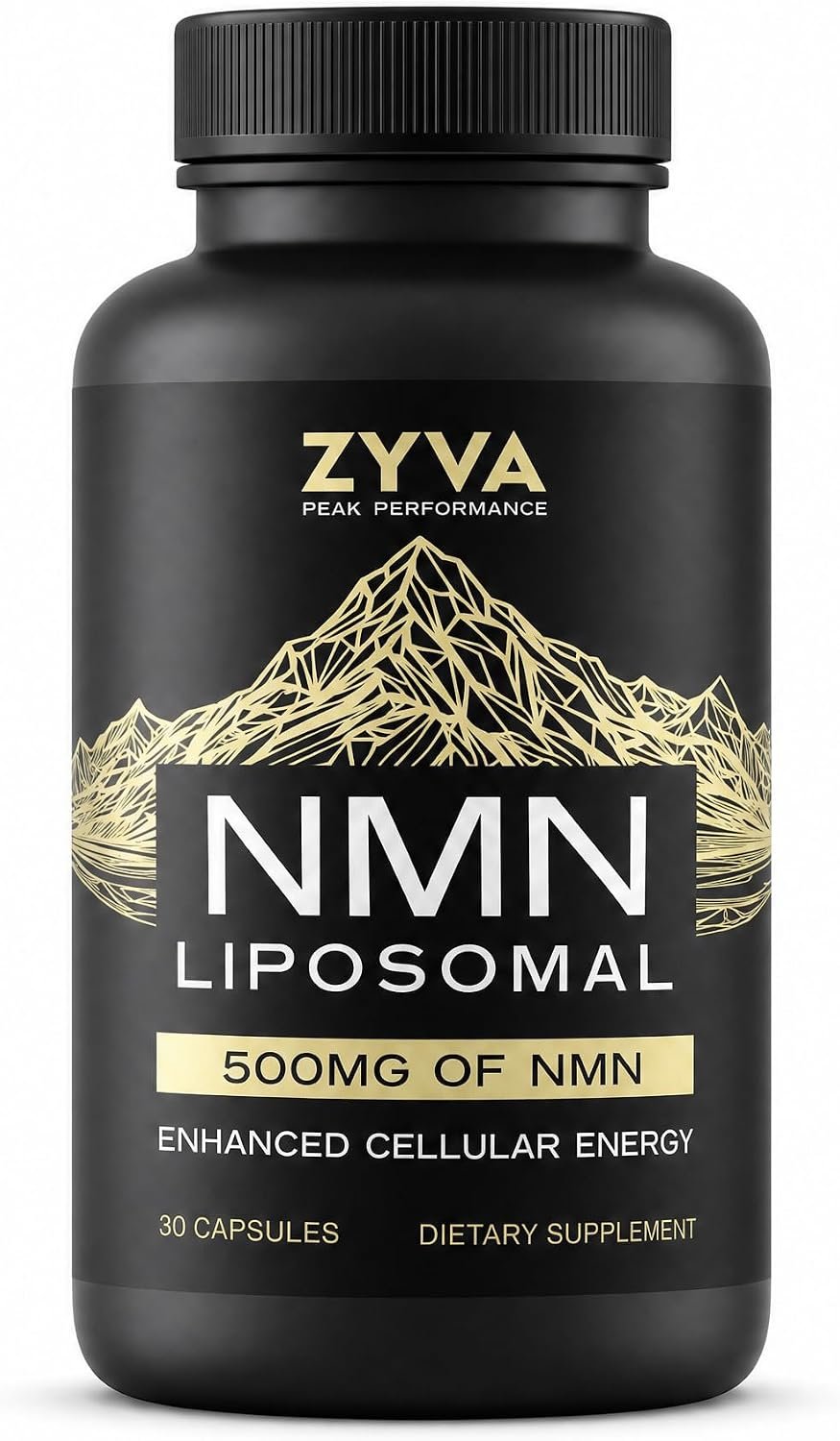 ZYVA Liposomal NMN Supplement 500mg – Supports Healthy NAD+ Levels & Cellular Energy – Mitochondrial Support – 30 Vegan Capsules – Pure Nicotinamide Mononucleotide – Healthy Aging – GMP Certified
