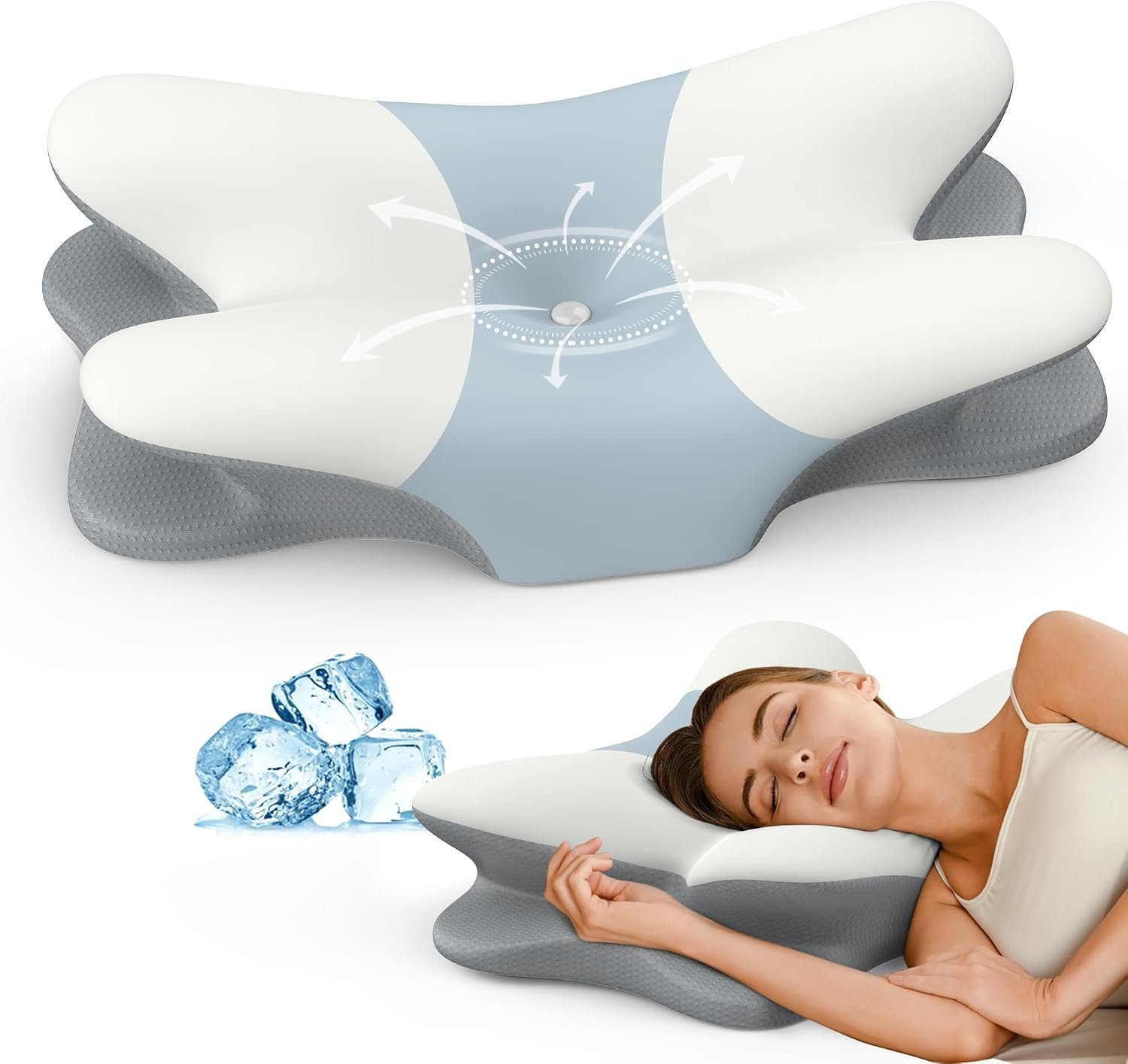 Cervical Neck Pillow – Contour Memory Foam Pillows for Pain Relief