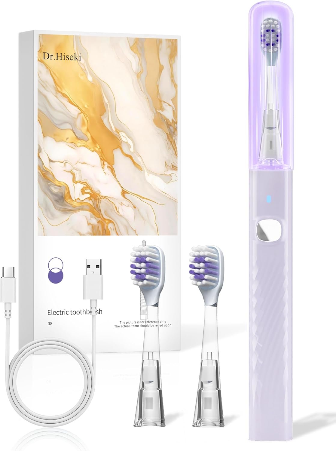 Sonic Electric Toothbrush for Adults and Kids with UV Mode – 38000 VPM Deep Clean and 4 Cleaning Modes, Rechargeable Toothbrush, 3-Hour Fast Charge, 60 Days Long Battery Life. IPX7 Waterproof