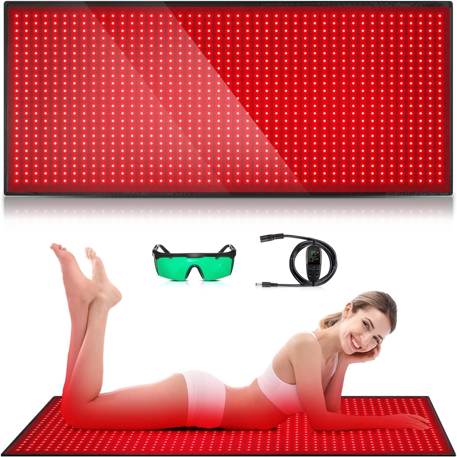 Red Light Therapy for Body, 660nm 850nm Infrared Light Therapy Pad, Wearable Wrap with Timer Remote Control for Back Shoulder Waist Knee, Infrared Light Device Home Use, 71” x 31” Large Area