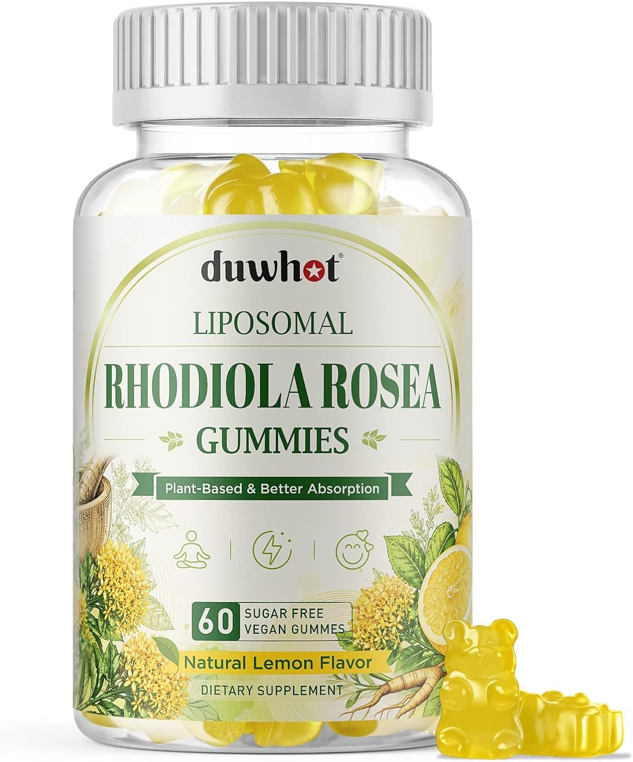duwhot Liposomal Rhodiola Rosea Gummies, Organic Rhodiola Rosea Supplement