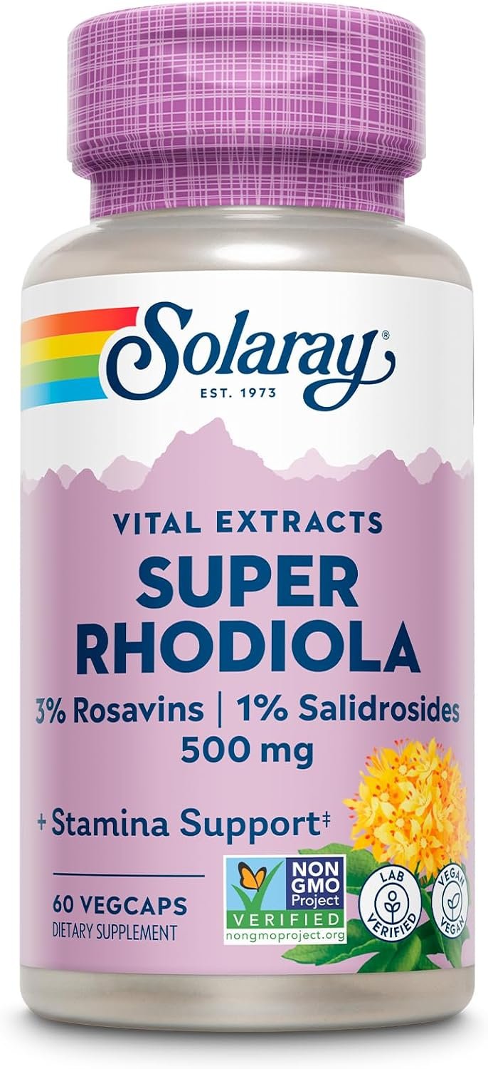 Solaray Super Rhodiola 500mg, 60 Vegetarian Capsules
