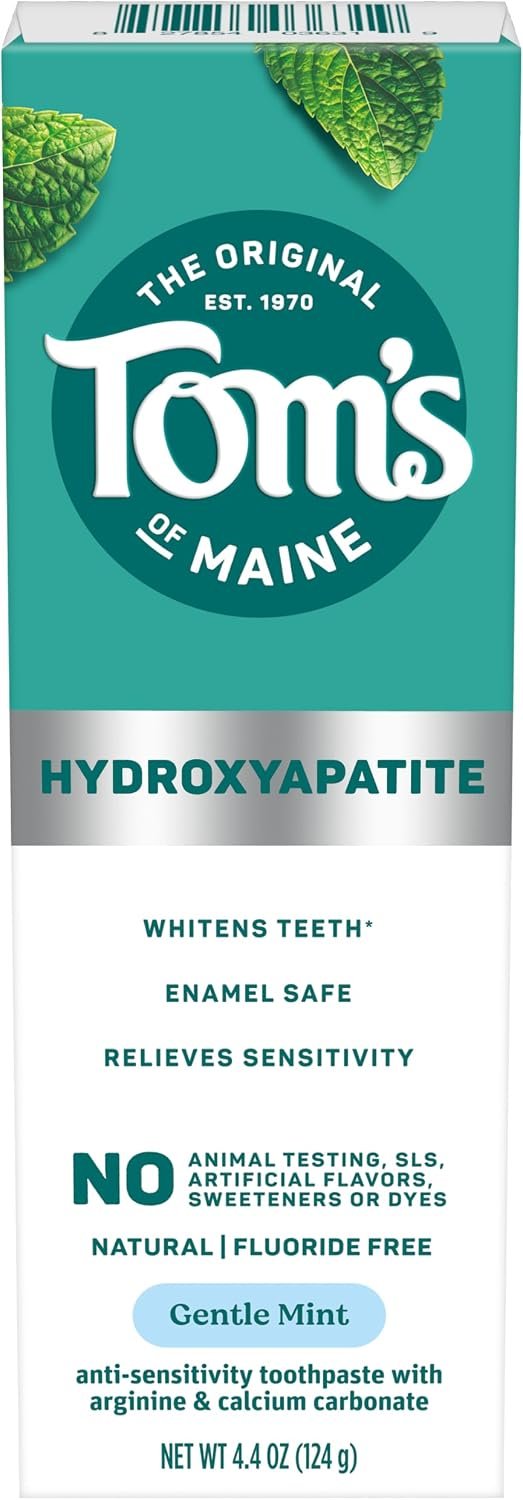 Tom’s of Maine Hydroxyapatite Toothpaste, Gentle Mint, Fluoride Free 4.4 OZ