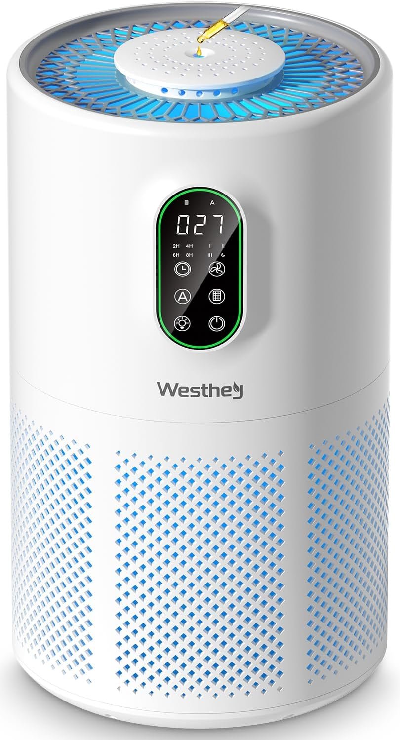 WESTHEY H13 HEPA Air Purifier for Home up to 1650 Sq Ft Washable Pre-Filter