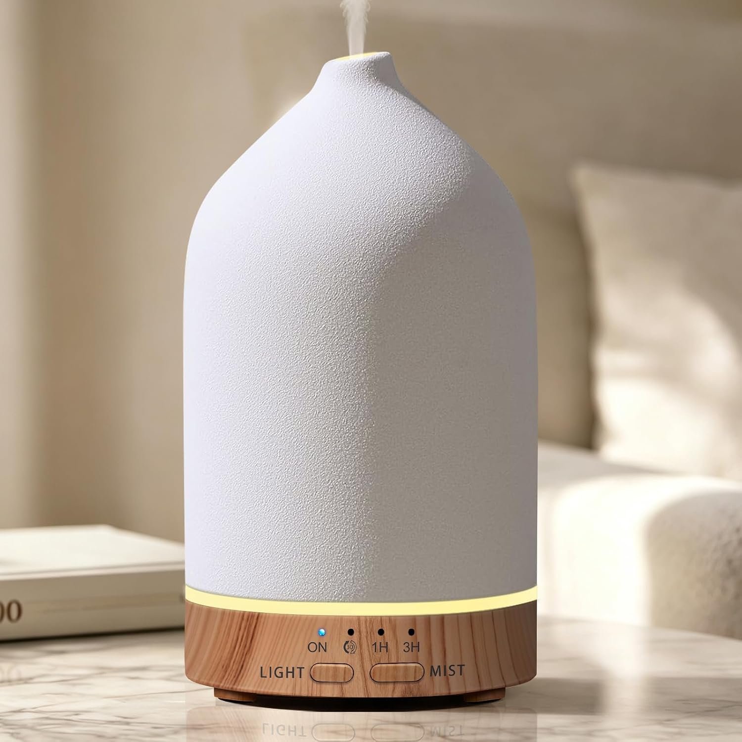 URPOWER 180mL Ceramic Essential Oil Diffuser Aromatherapy Diffuser for Home