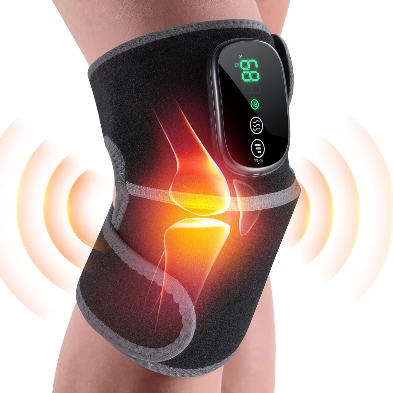 HOMRELEXA Cordless Heated Knee Massager, Knee Heating Pad, Gift Box Edition