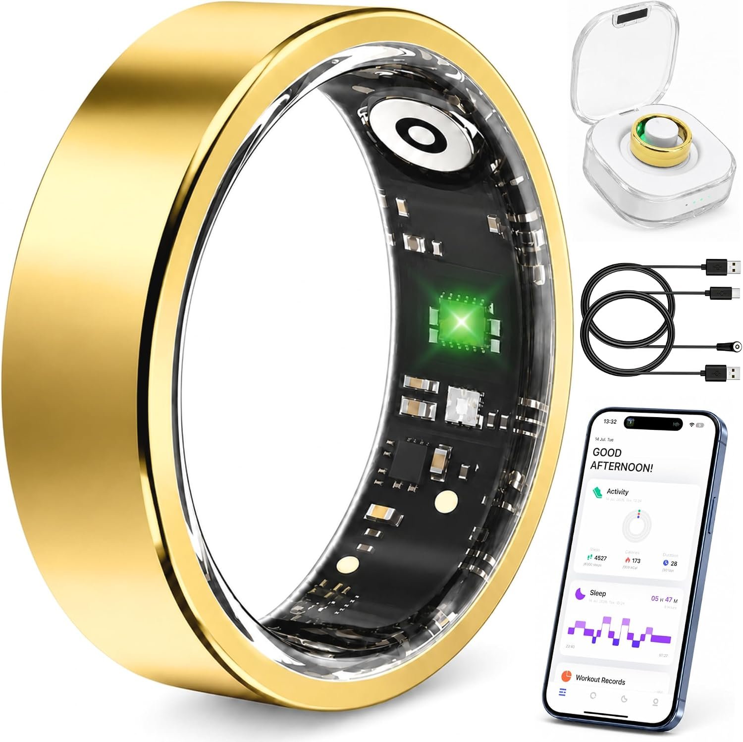Smart Ring Fitness Tracker for Men & Women with Sleep, Heart Rate & SpO2